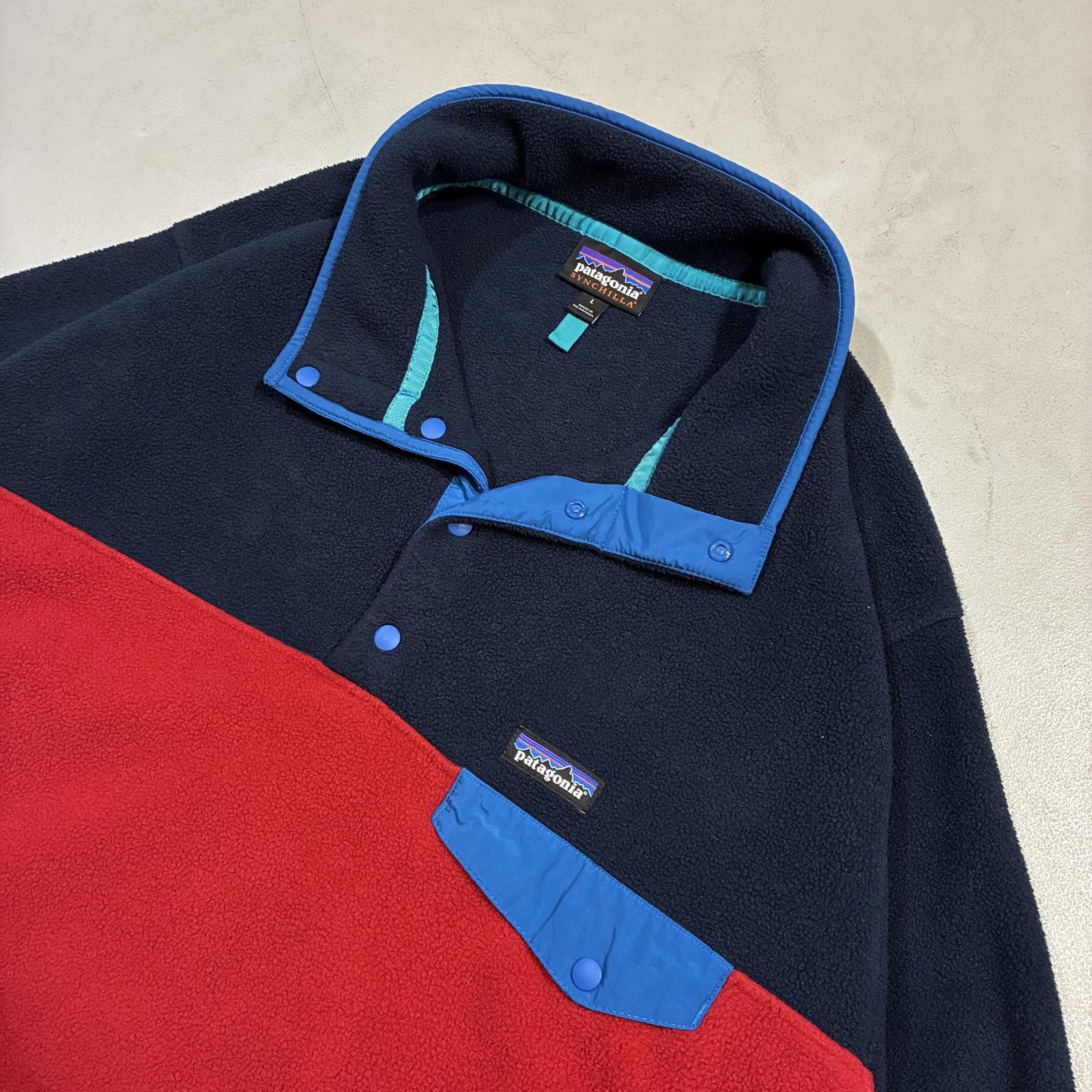 Patagonia Patagonia Synchilla Snap T Fleece ~ Men's L ~ Navy & Red Size US L / EU 52-54 / 3 - 2 Thumbnail