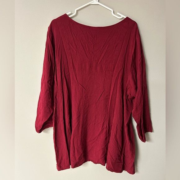 Torrid Torrid Red Button Down 3/4 Sleeve Blouse Size 4XL / US 24-26 - 4 Thumbnail