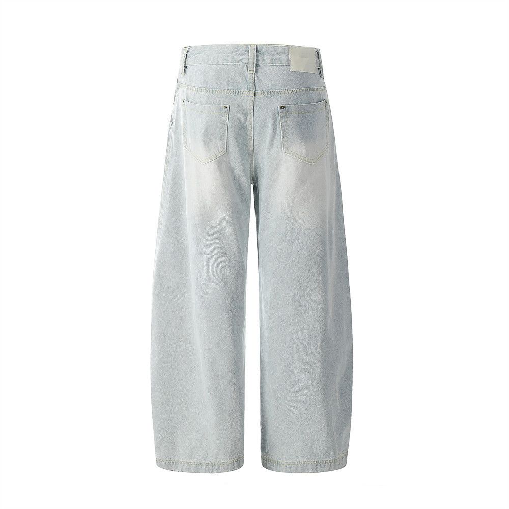 Japanese Brand × Jean Men's distressed loose light washed scimitar jeans Size US 32 / EU 48 - 3 Thumbnail