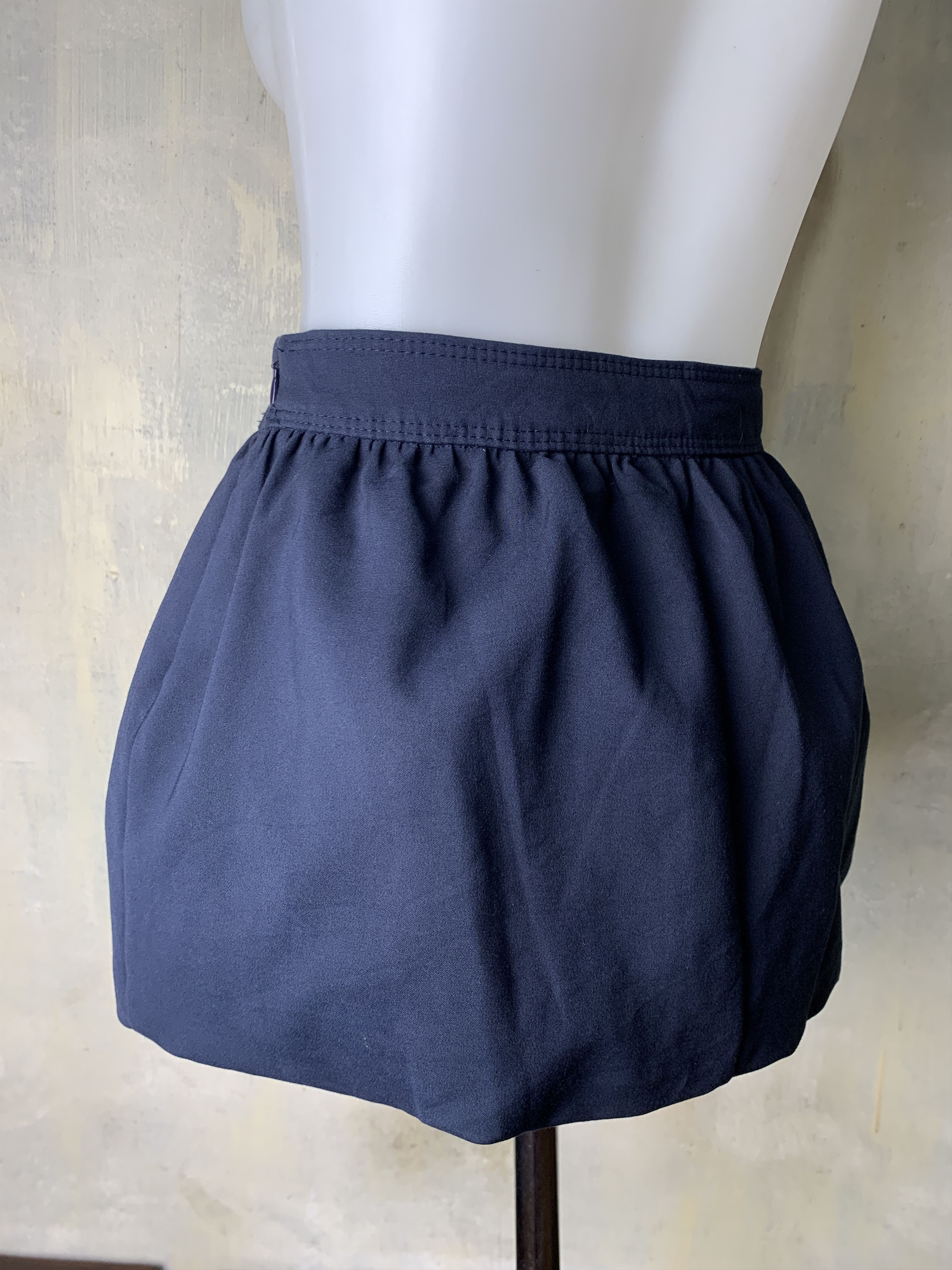 Zara Zara Navy Mini Balloon Skirt (23) Size 23" - 3 Thumbnail