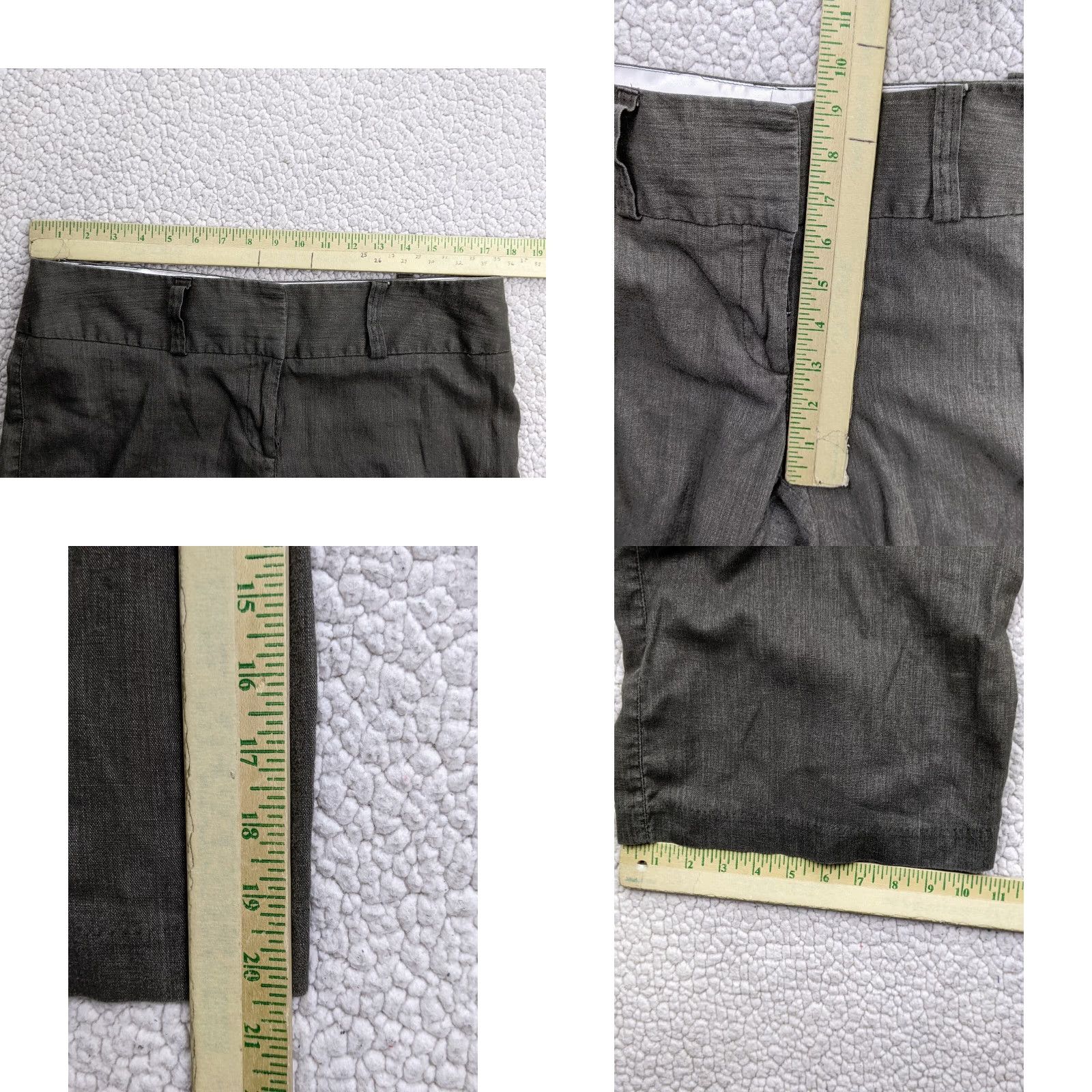 Vintage Maurices Womens Capri Pants 12 Gray Linen Blend Slacks Crop Casual 20.5in Inseam Womens Size 34" / US 12 / IT 48 - 8 Thumbnail
