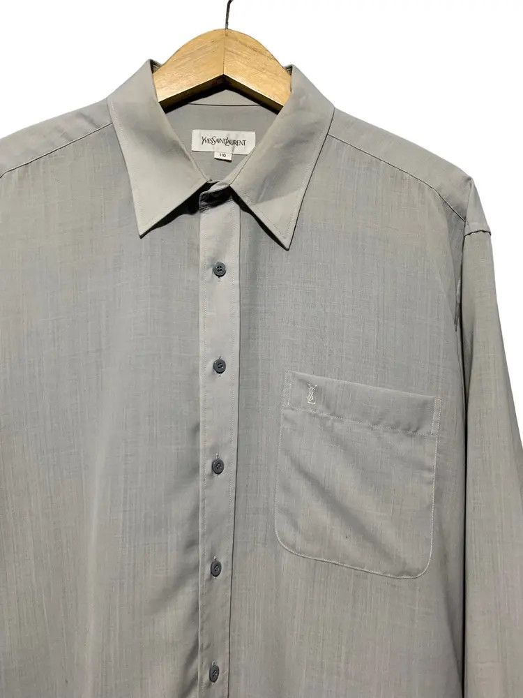 Yves Saint Laurent Vintage Yves Saint Laurent luxury grey button up shirt Size US XL / EU 56 / 4 - 2 Thumbnail