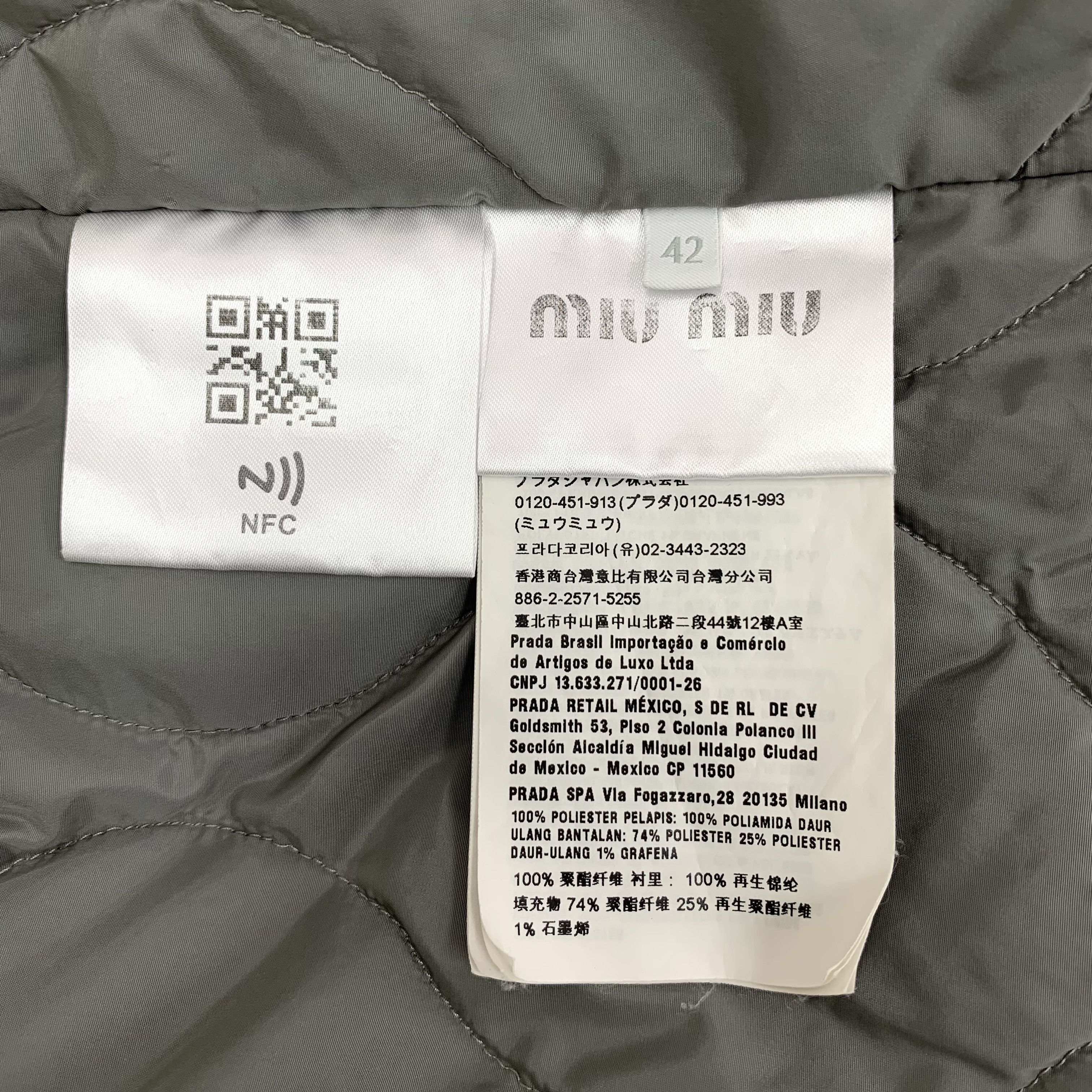 Miu Miu Miu Miu Logo Pocket Hooded Jacket Grey (42) Size US XS / EU 42 / 0 - 9 Thumbnail