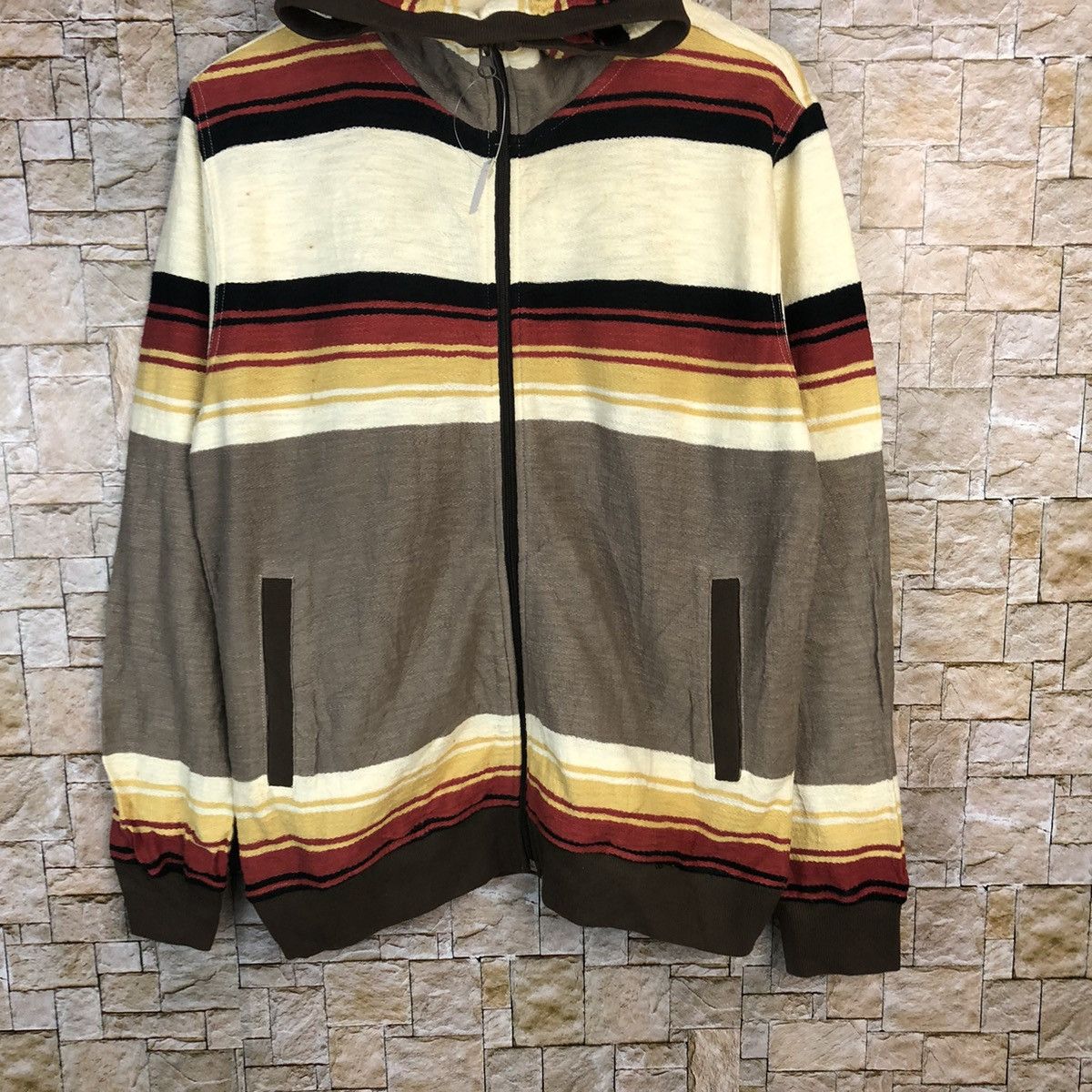 Japanese Brand Power To The People Stripe Hoddie Knitwear #A480 Size M / US 6-8 / IT 42-44 - 3 Thumbnail