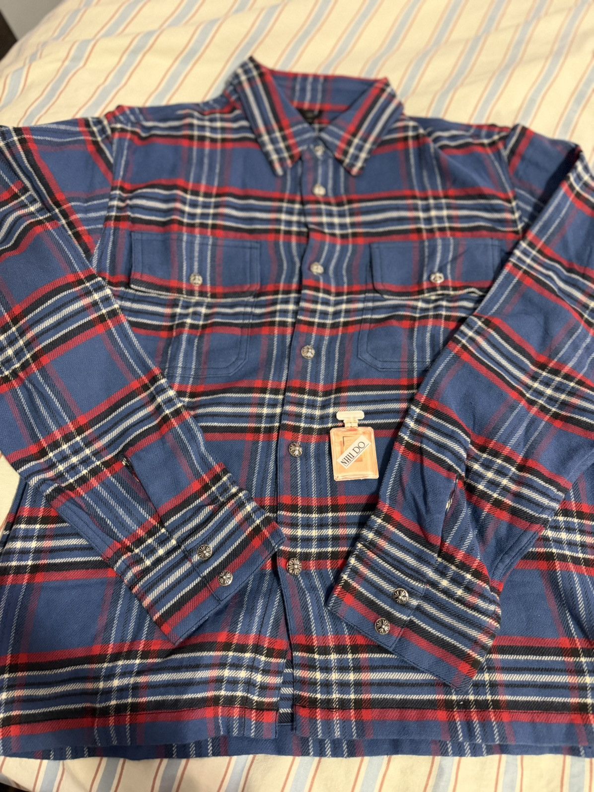 Chrome Hearts CH blue flannel - size Small - New Size US S / EU 44-46 / 1 - 2 Thumbnail