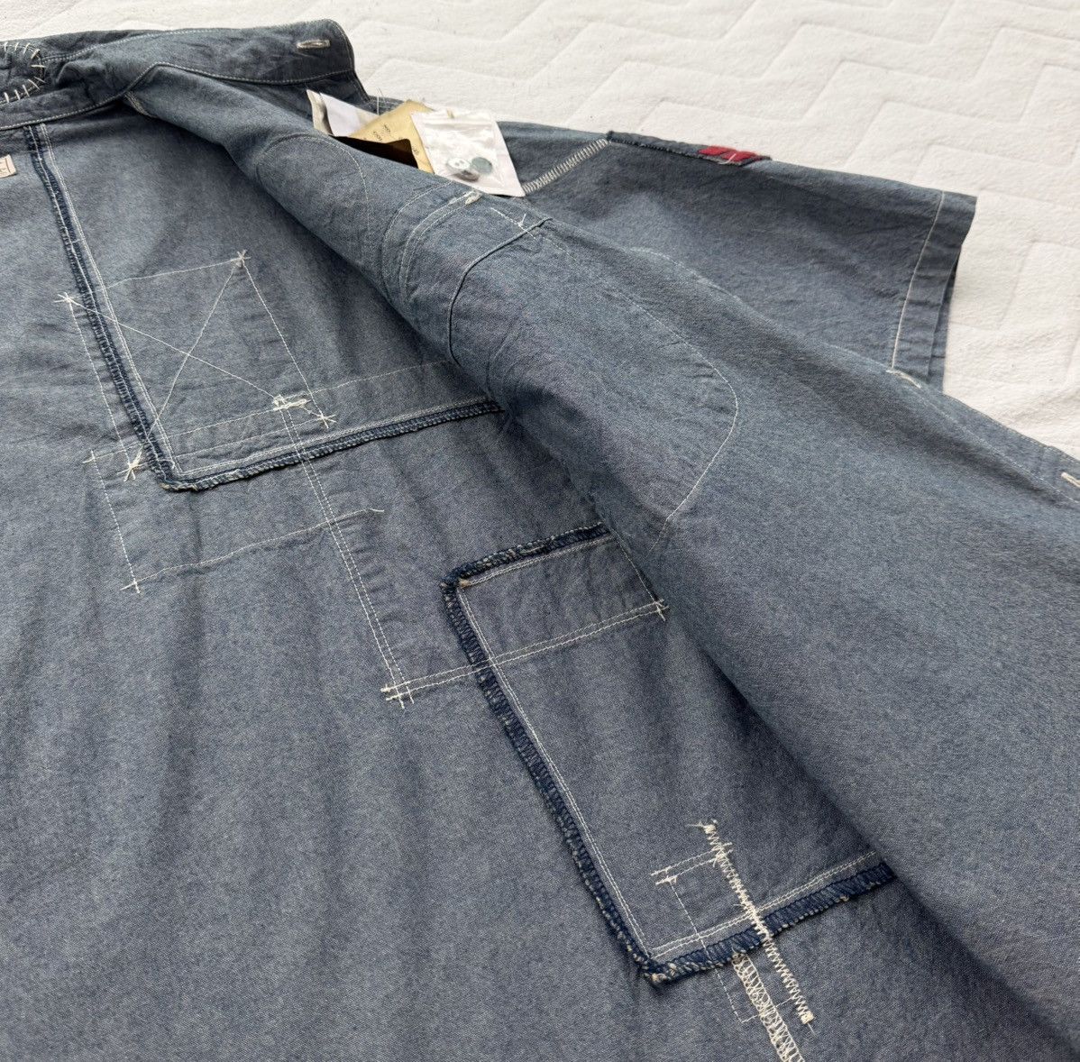 Avirex Avirex U.S Navy Patch Shirt Military Workwear Denim Style Size US XXL / EU 58 / 5 - 16 Thumbnail