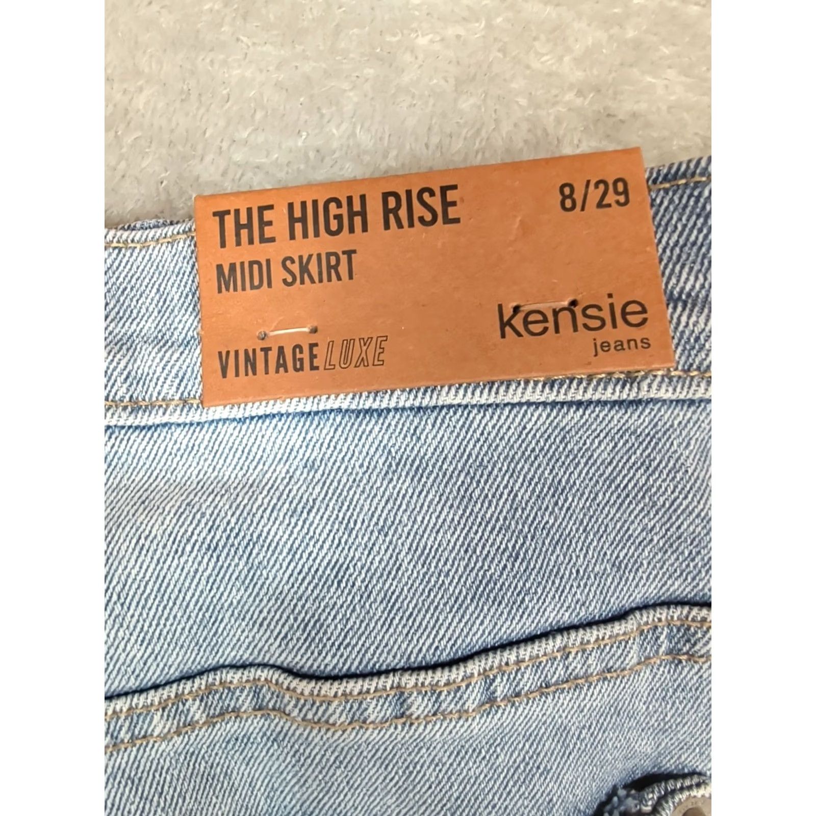 Vintage Kensie Denim Midi Skirt Blue High Rise Raw Hem Boho Hippie Casual Size 8/29 Womens Size 30" / US 8 / IT 44 - 4 Thumbnail