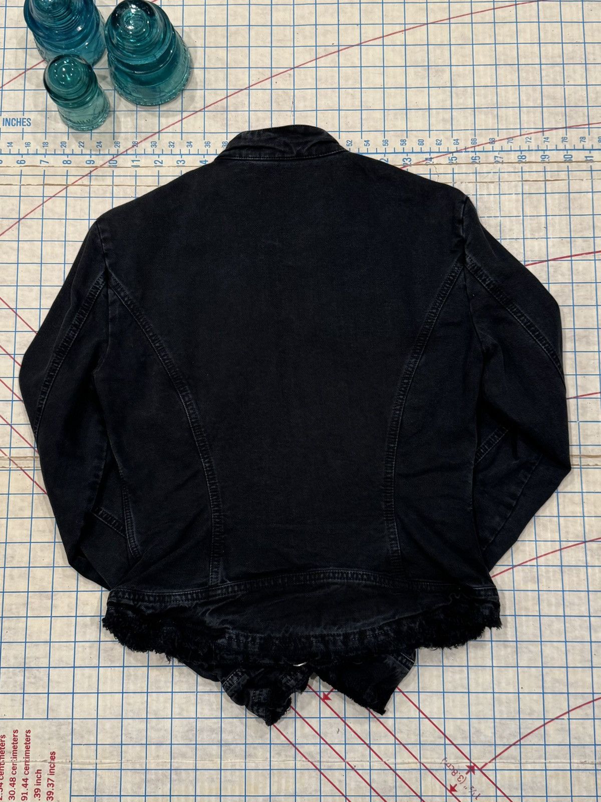 Versace Jeans Couture Versace Jeans Couture Y2K Denim Jacket XS FullZip Black 04/1 Size XS / US 0-2 / IT 36-38 - 11 Thumbnail