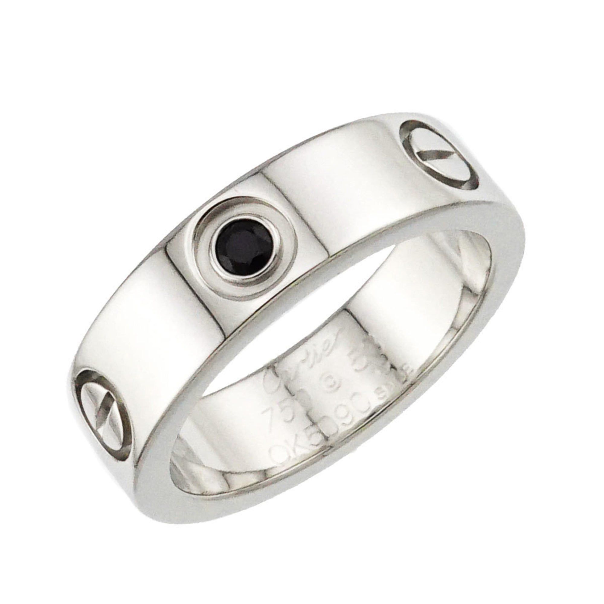 Cartier Love #58 Ring with 3 Sapphires and 18K White Gold (750)