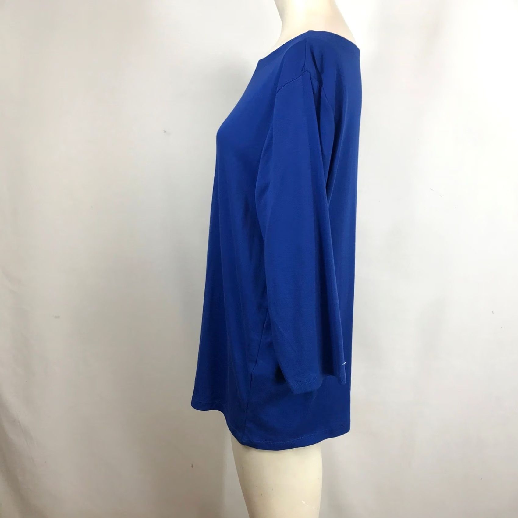 Vintage Chico's Piper Boat Neck Top Blue Jay 3/4 Sleeve Cotton Knit Size XL New Womens Shirt Casual Workwear Travel Lightsweight Breathable Solid Size XL / US 12-14 / IT 48-50 - 6 Thumbnail