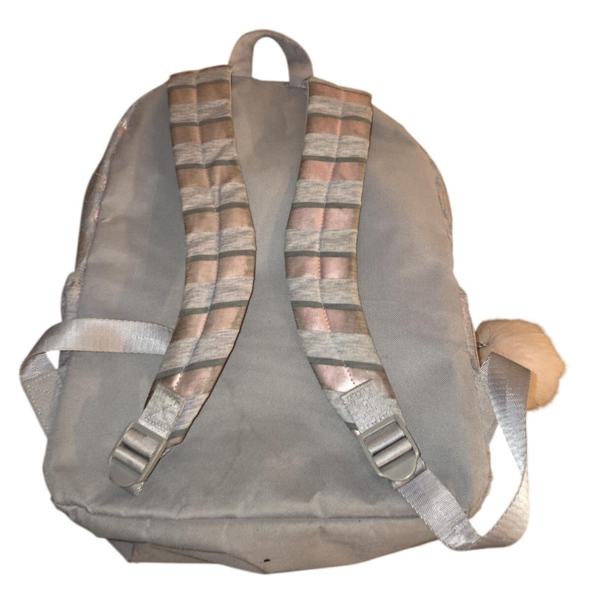 Justine Clenquet Justice Grey & Pink Bookbag with Pompom Keychain Size ONE SIZE - 3 Thumbnail