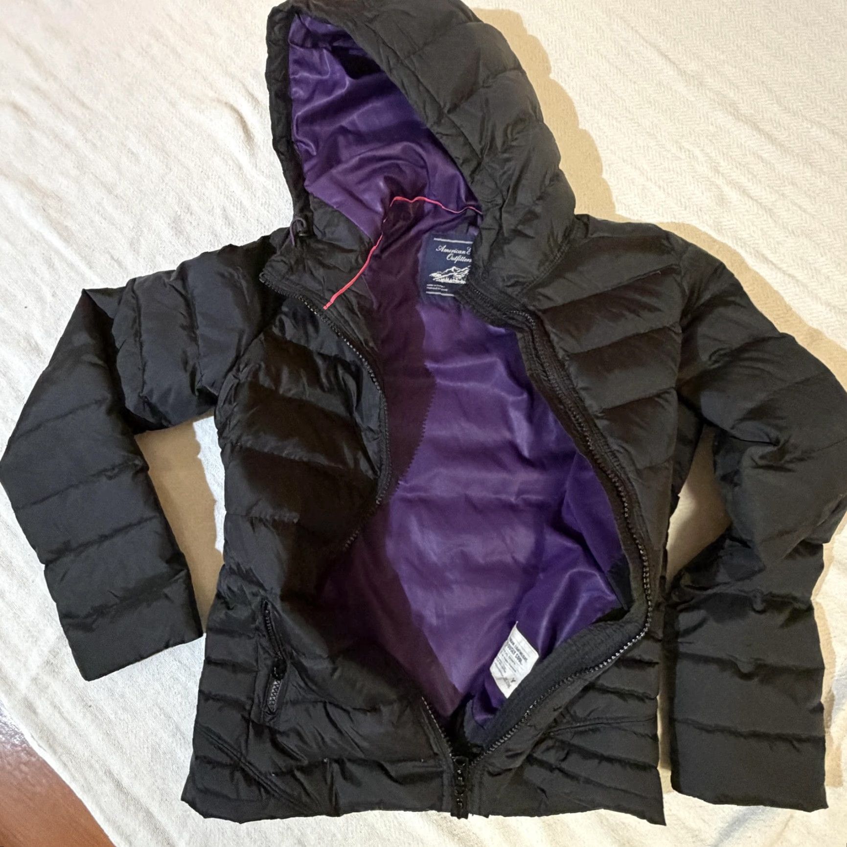 American Eagle Outfitters American Eagle Outfitters Hooded Puffer Jacket Womens Medium Real Down 70/30 Black Nylon Quilted Zipper Pockets Short Coat Winter Casual Travel Mens? Size M / US 6-8 / IT 42-44 - 7 Thumbnail