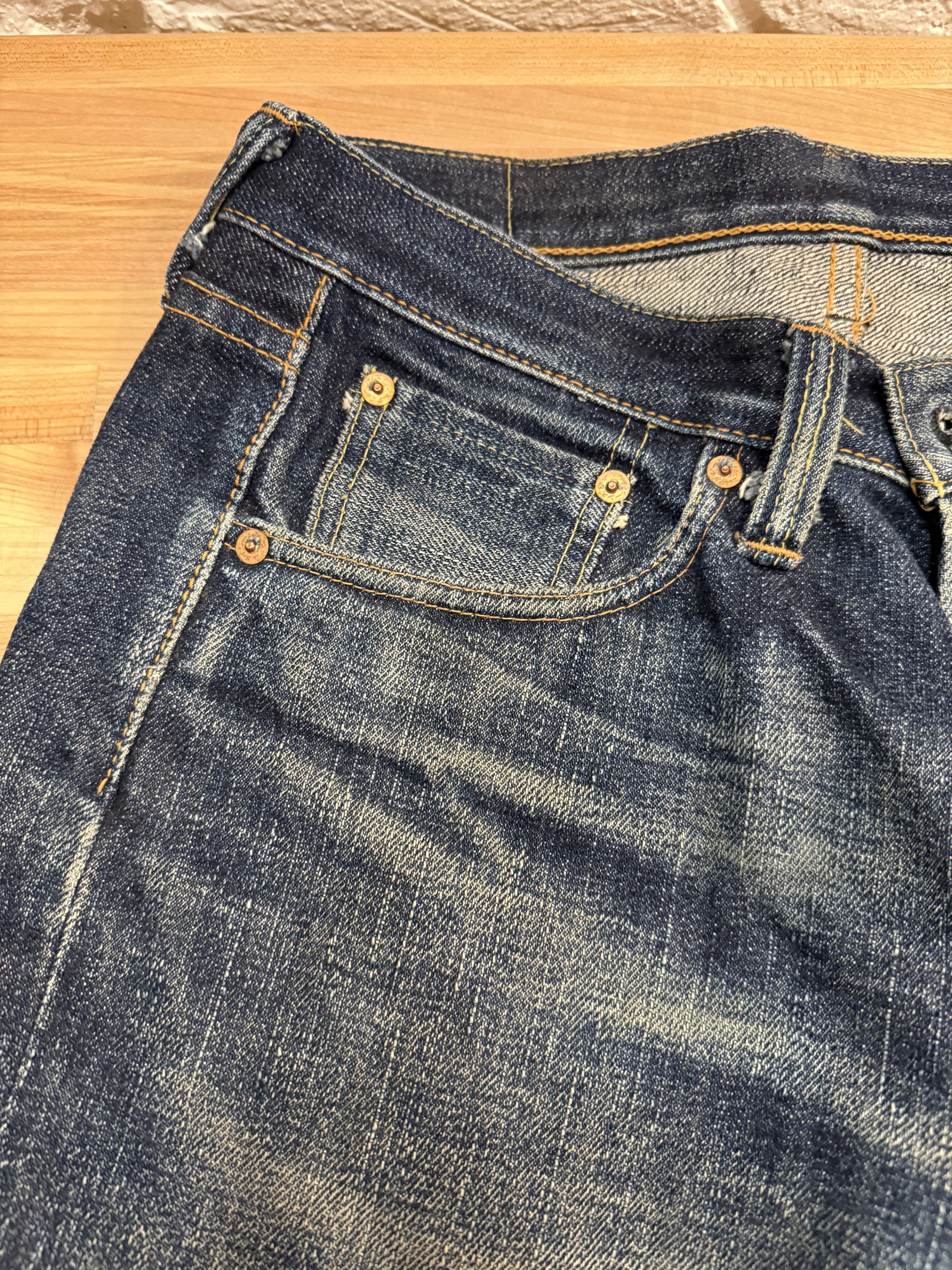 Samurai Jeans SAMURAI S511XX19OZII KIWAMI 19OZ INDIGO DENIM Size US 32 / EU 48 - 3 Thumbnail
