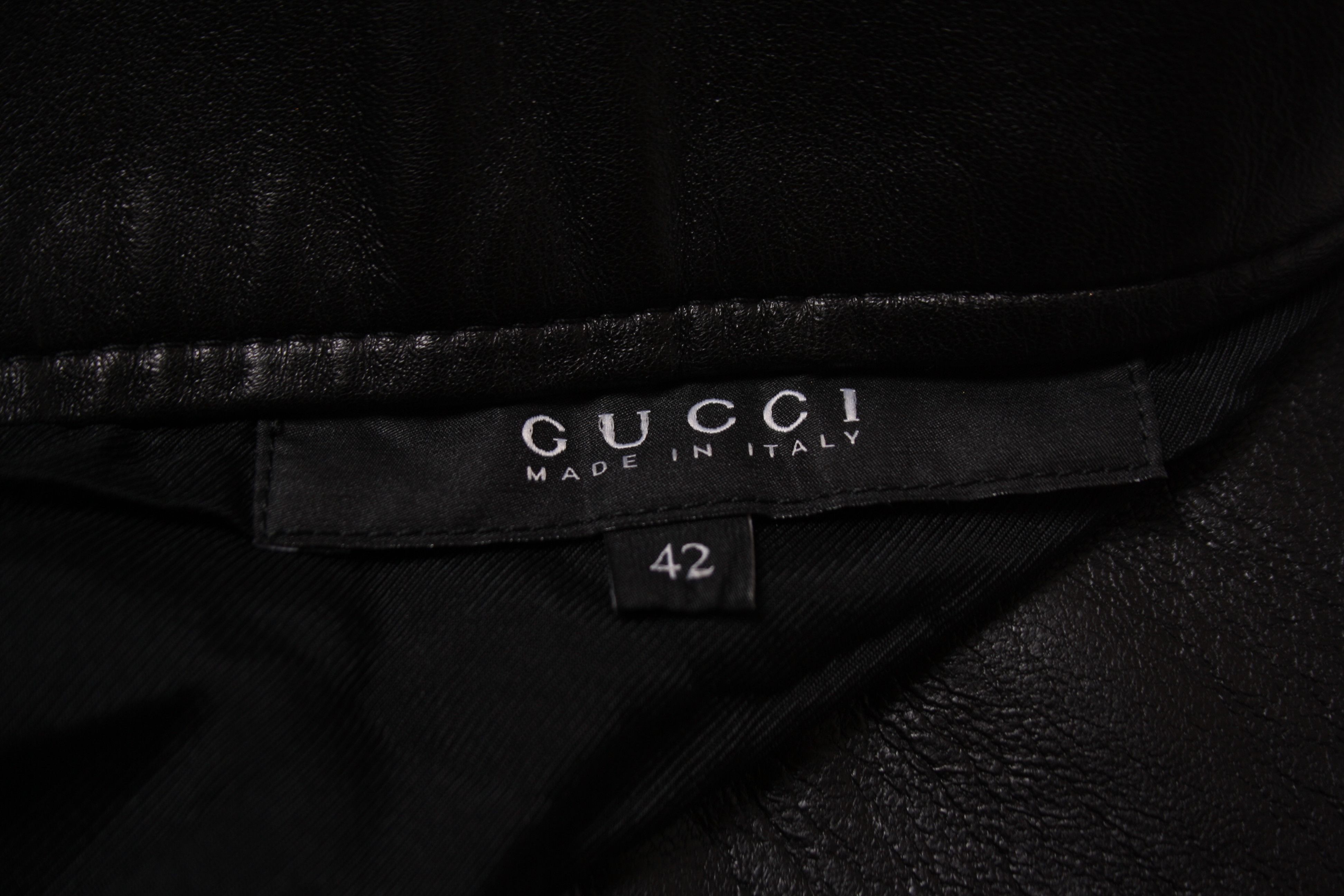Gucci Gucci Leather Waist Velour Wrap Skirt Snaps Size 28" / US 6 / IT 42 - 10 Thumbnail