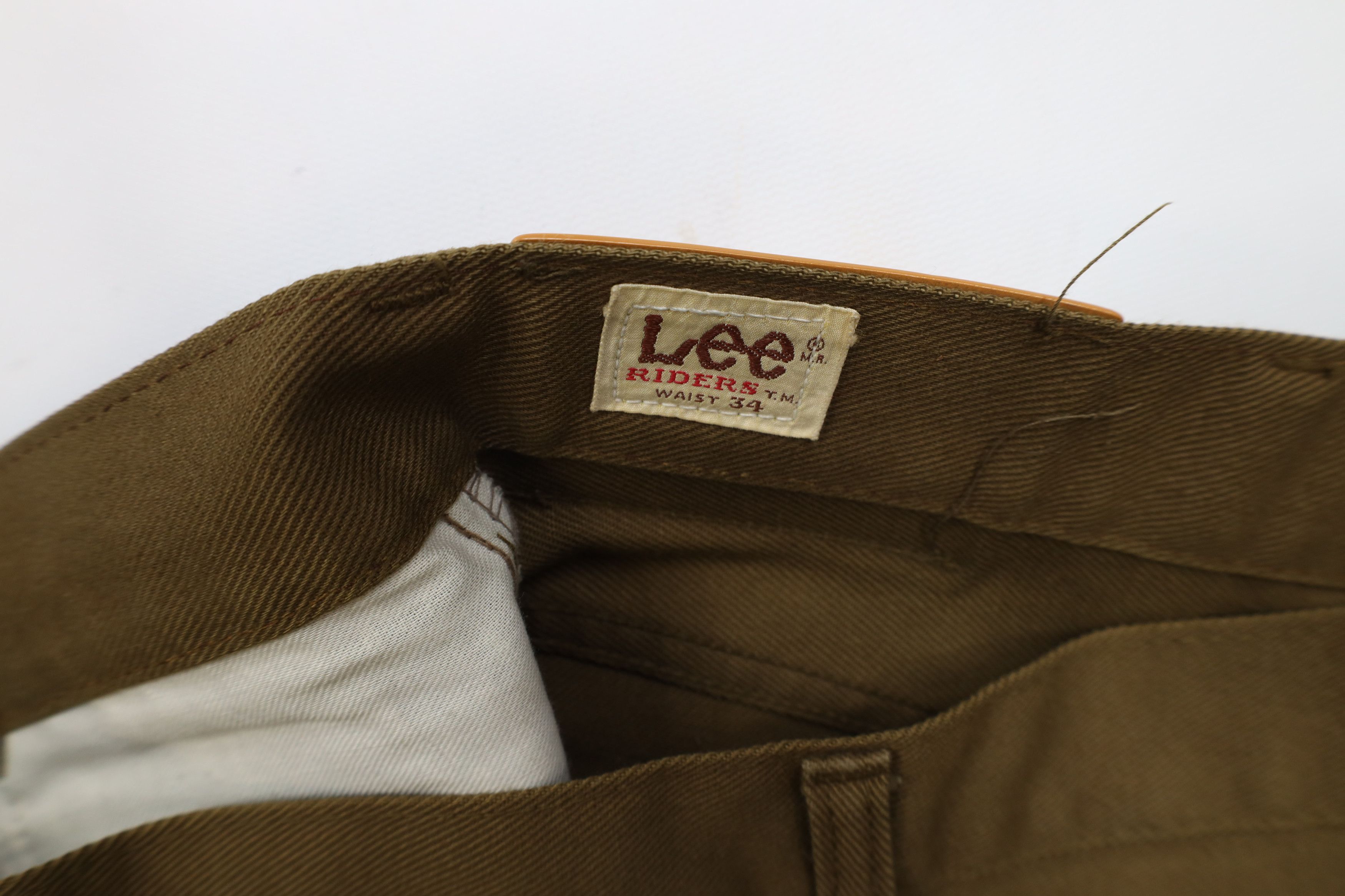 Lee × Vintage Vintage 70s Lee Faded Flared Wide Leg Denim Jeans Brown USA Size US 34 / EU 50 - 9 Thumbnail