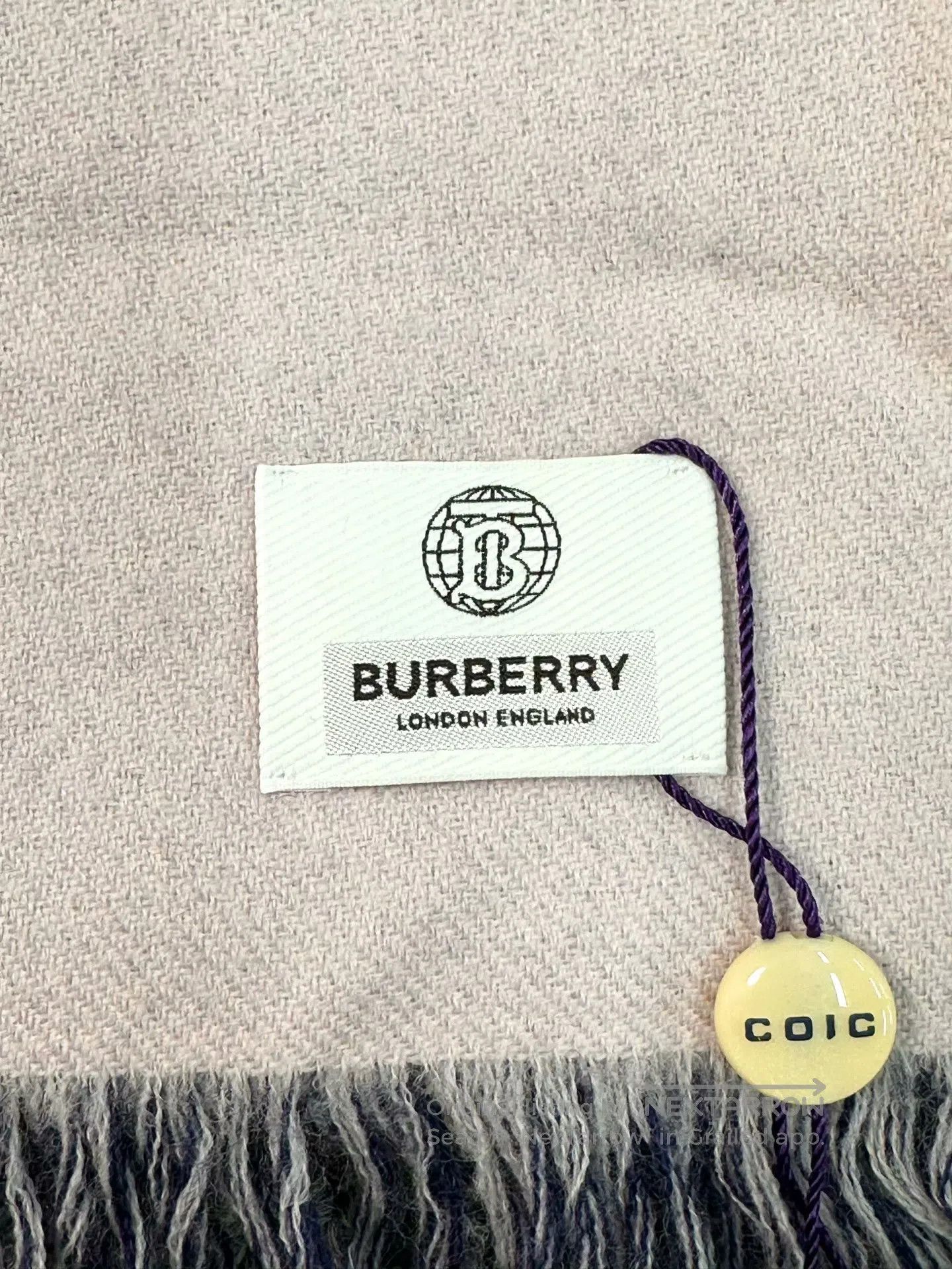 Burberry Burberry Classic Blue and Pink Dual Logo Wool Scarf| Size ONE SIZE - 4 Thumbnail