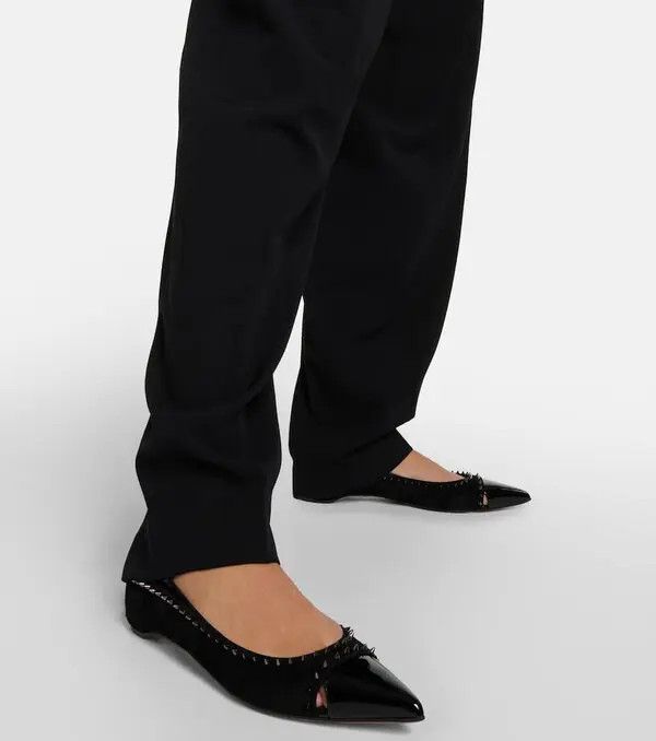 Christian Louboutin o1s1wg111124 Duvettina Suede Ballet Flats in Black Size US 10 / IT 40 - 5 Thumbnail