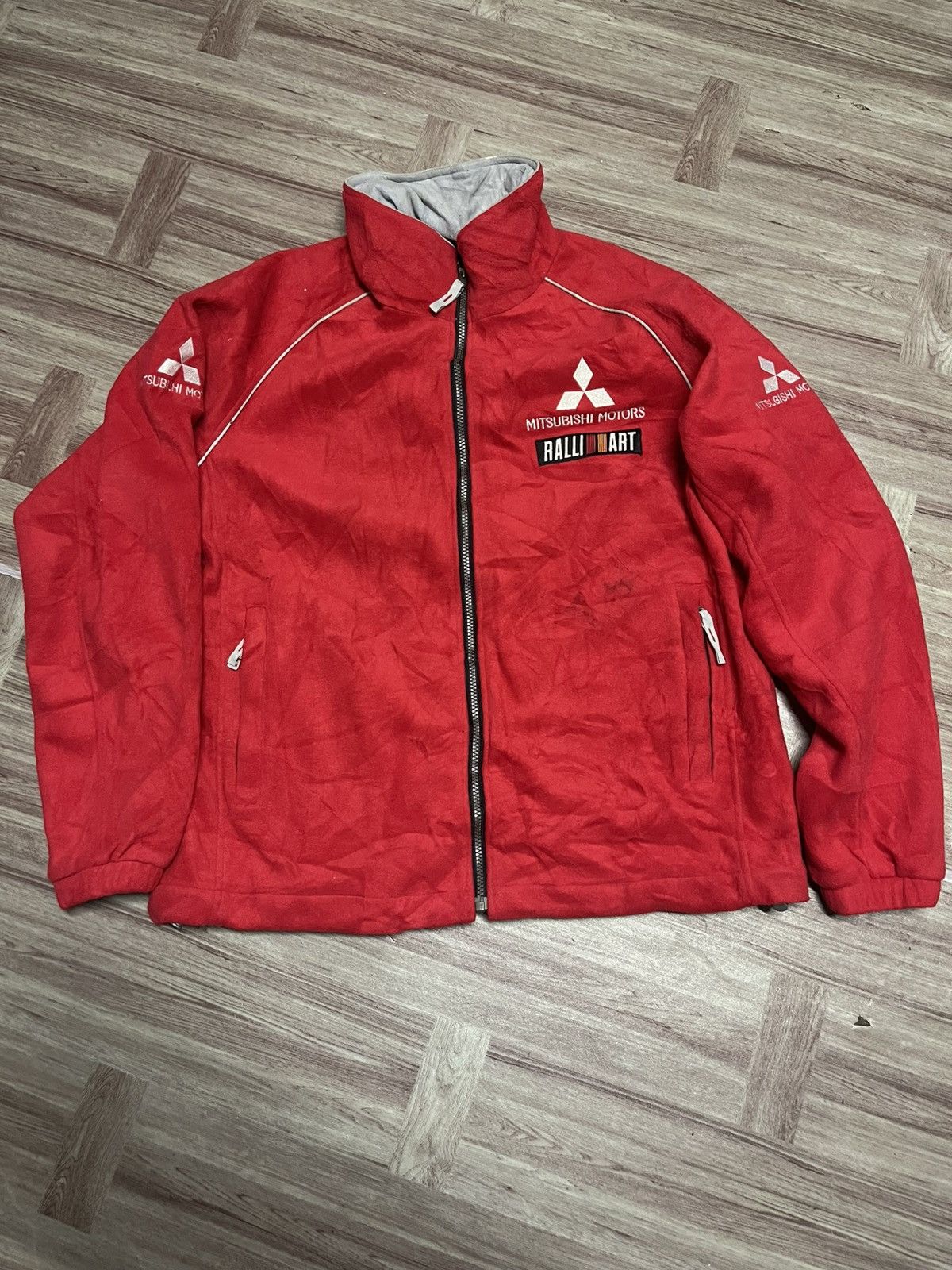 Vintage mitsubishi motors ralli art fleece jacket