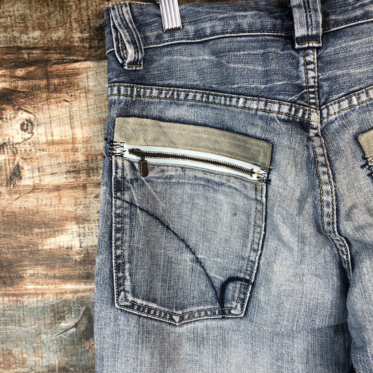 Japanese Brand Back Number Blue Distressed Denim Pants #A2098 Size US 30 / EU 46 - 23 Thumbnail