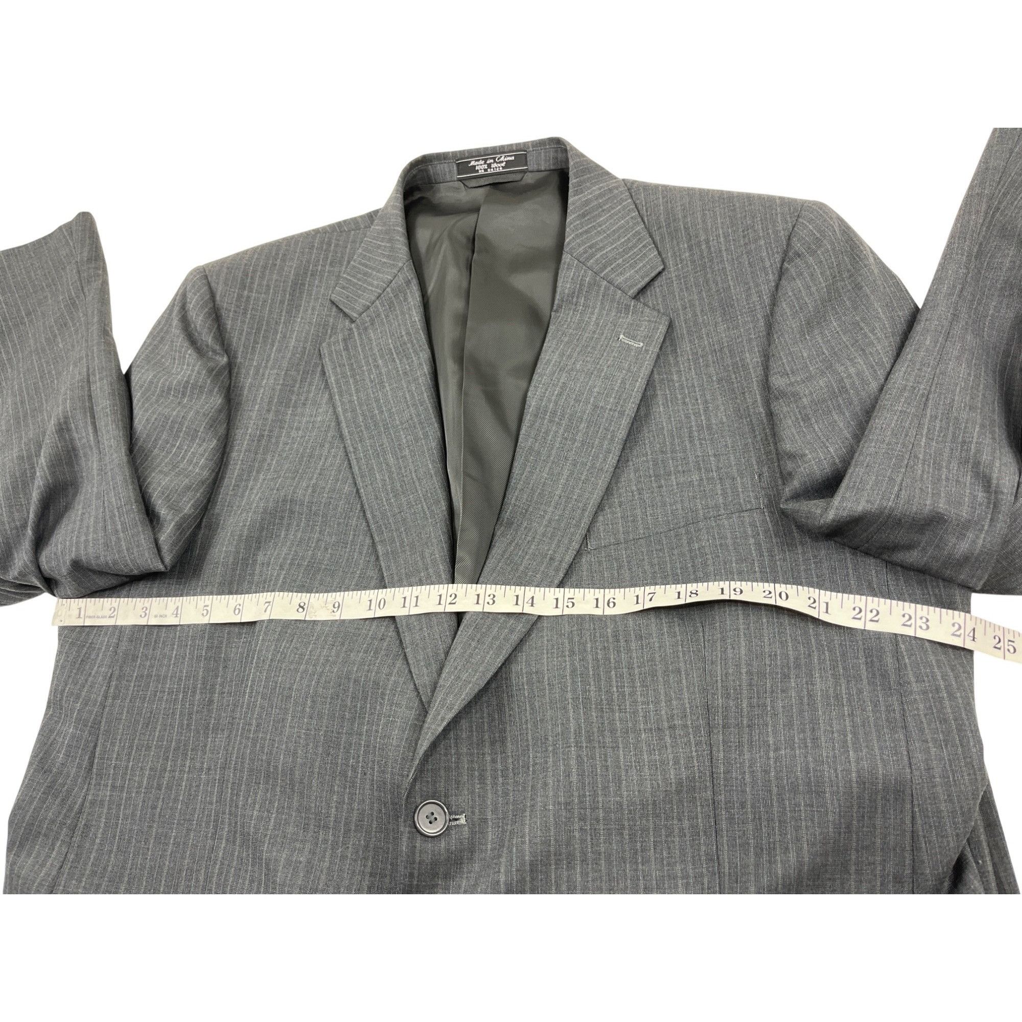 Other Mens Gray Pinstripe Two-Piece Suit 100% Wool Classic Fit Jac Size 44R - 5 Thumbnail