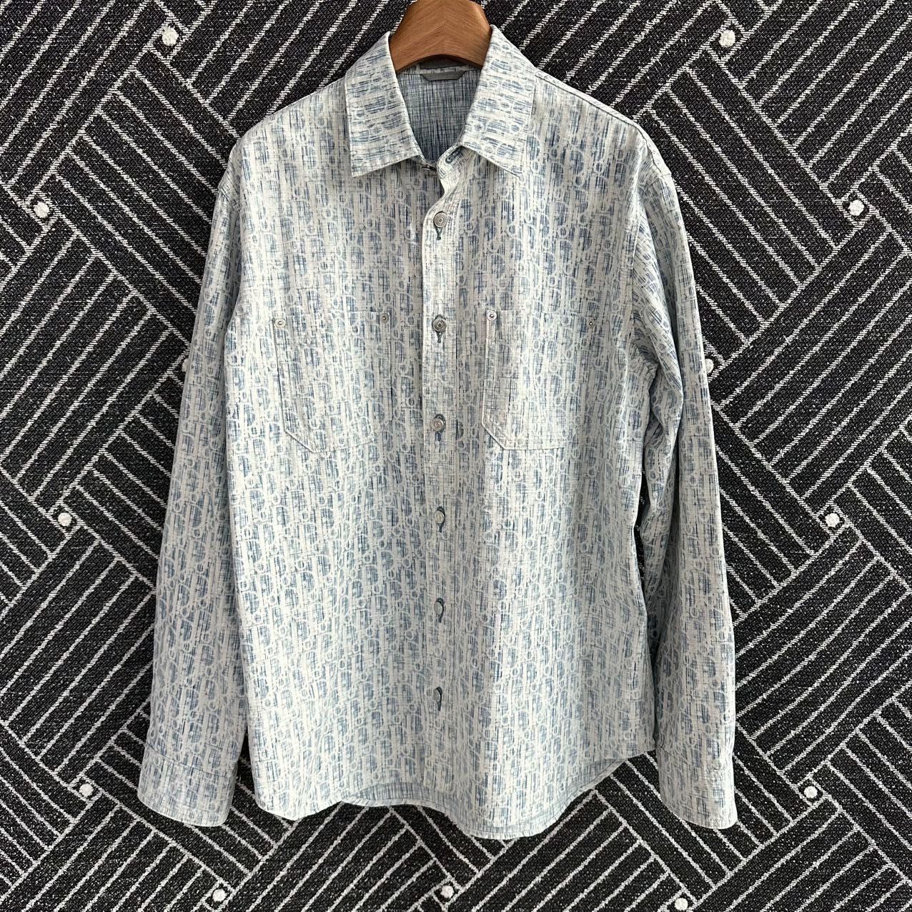Dior Dior Obique White Blue 99 New Shirt Size US XXS / EU 40 - 1 Thumbnail
