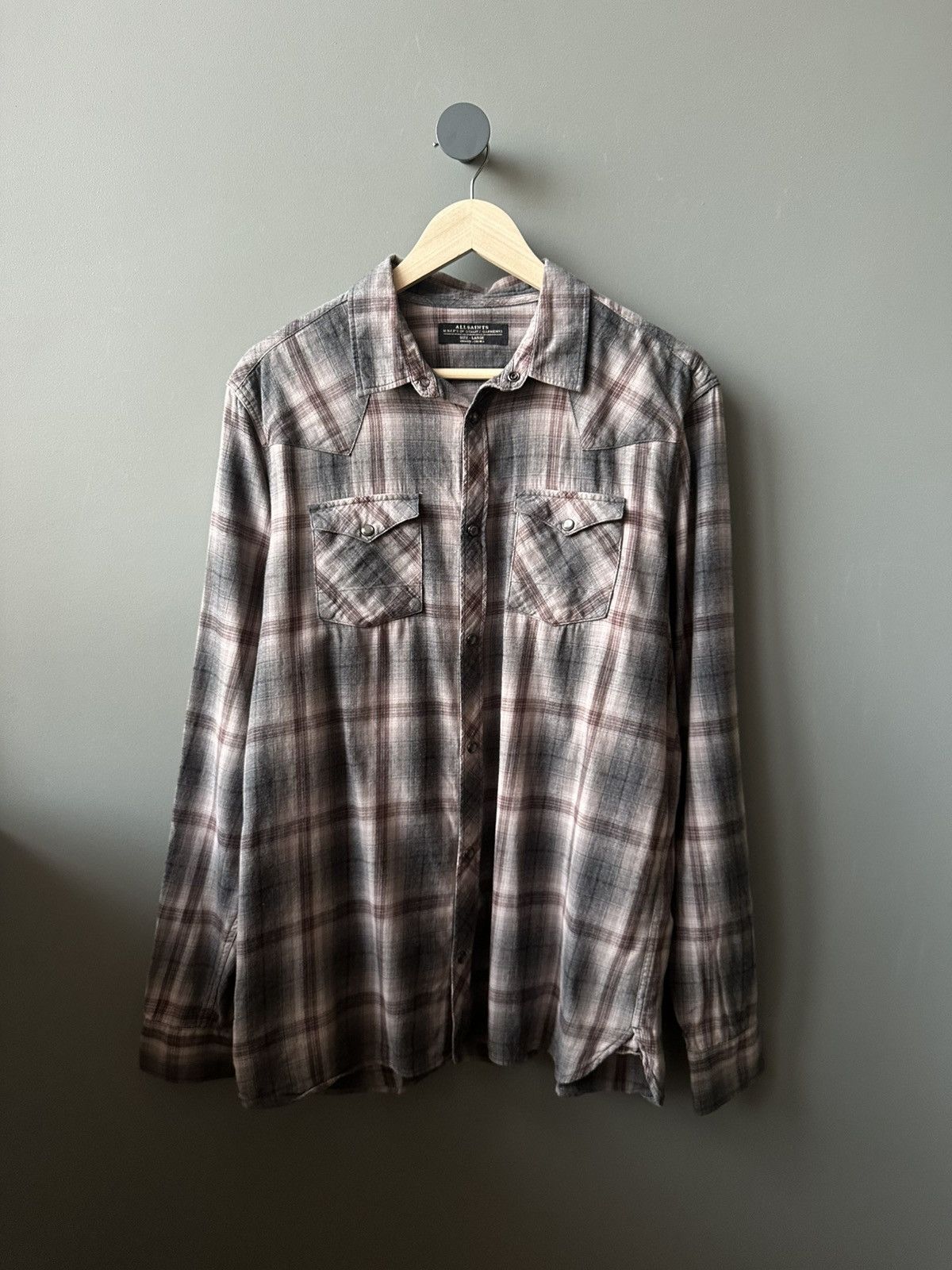 Allsaints All Saints Western Check Plateau LS Shirt Size L Size US L / EU 52-54 / 3 - 1 Thumbnail