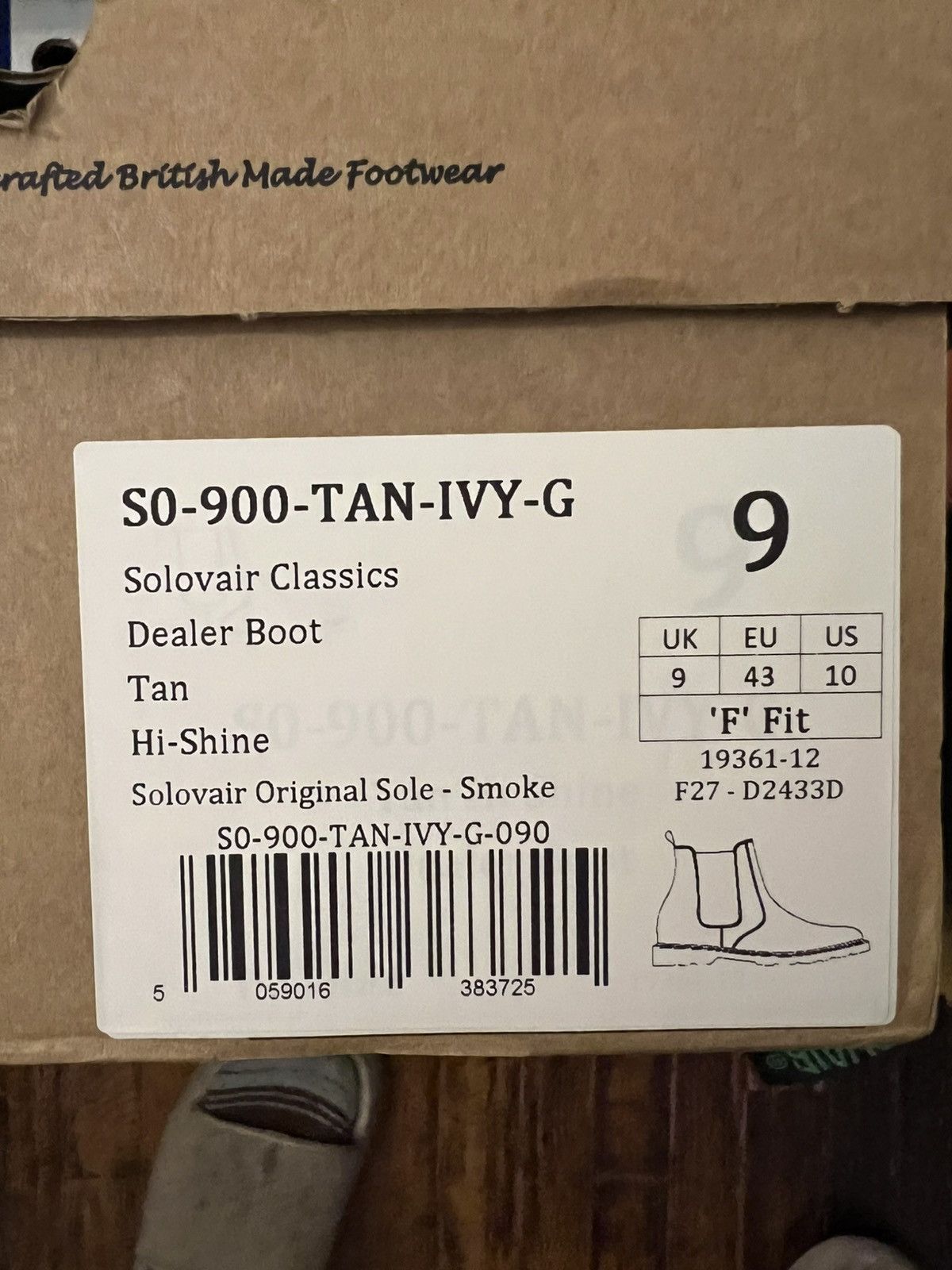 Solovair Tan Hi-Shine Dealer Boot Size US 10 / EU 43 - 12 Thumbnail