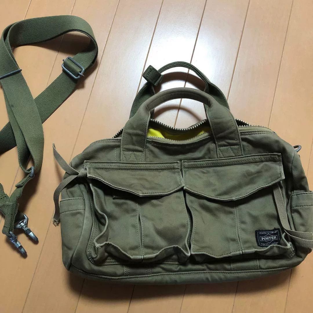 Porter Porter M65 Military Green Canvas 2way Bag Size ONE SIZE - 1 Thumbnail