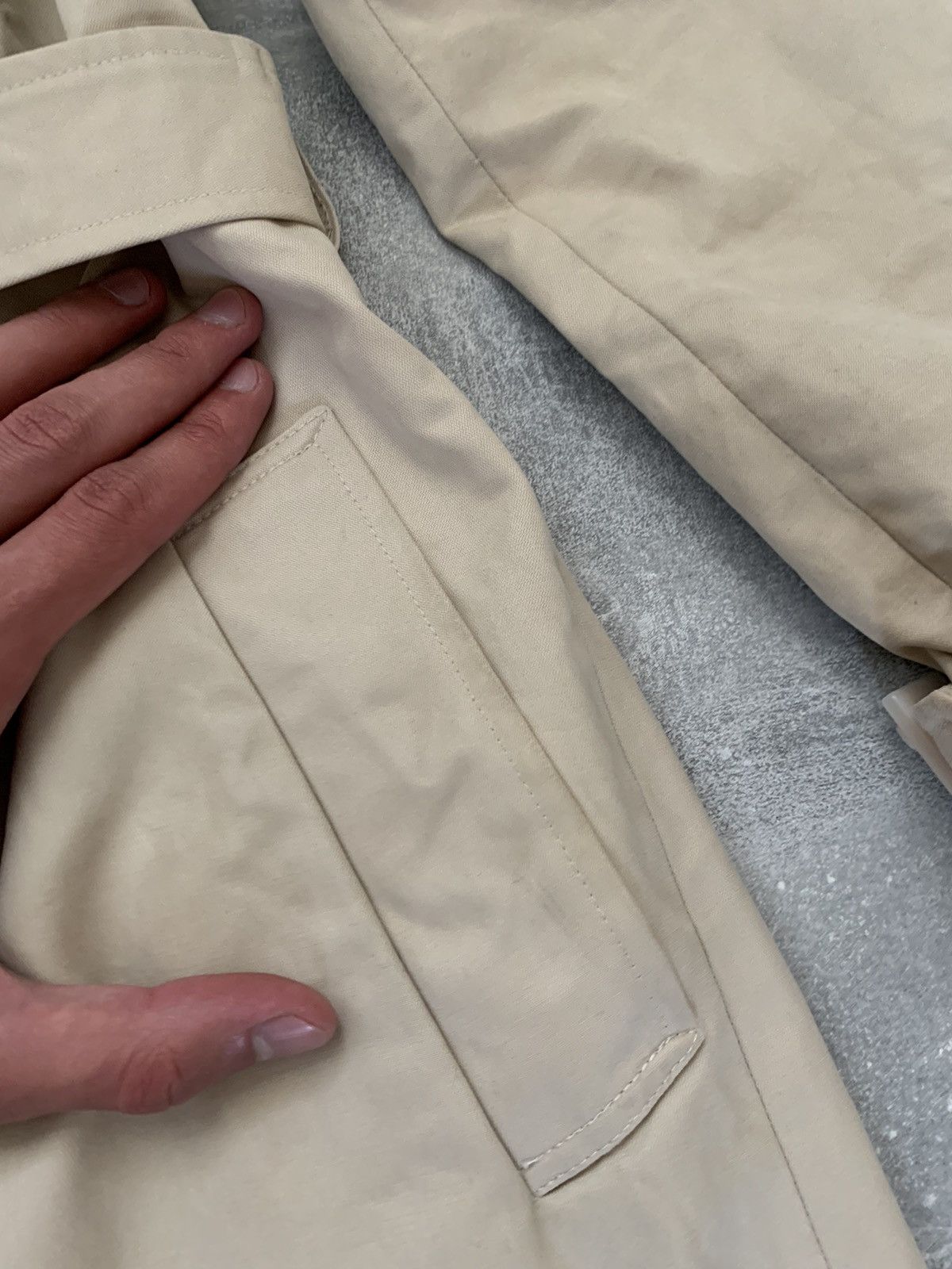 A.P.C. × Vintage APC Tan Trench Coat Womens Jacket Belted Beige Size XS / US 0-2 / IT 36-38 - 13 Thumbnail