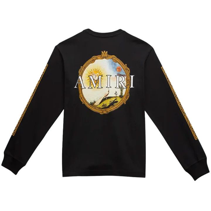 Amiri o1mle0325 Landscape Frame Long Sleeve T-Shirt in Black Size US M / EU 48-50 / 2 - 2 Thumbnail