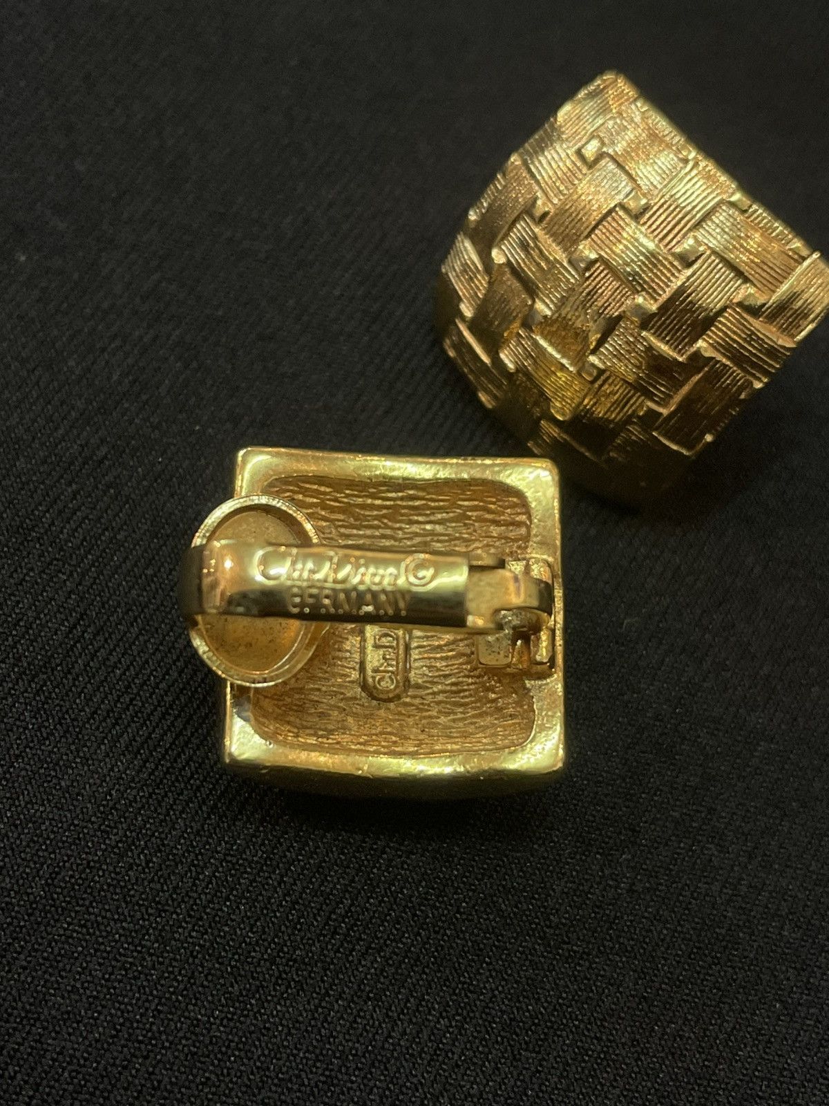 Christian Dior Monsieur Christian Dior Basketweave Earrings Size ONE SIZE - 3 Thumbnail