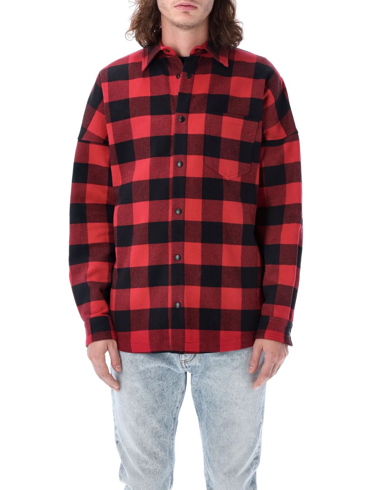 Palm Angels o1y0325 Logo Checked Shirt in Red/Black Size US S / EU 44-46 / 1 - 1 Thumbnail