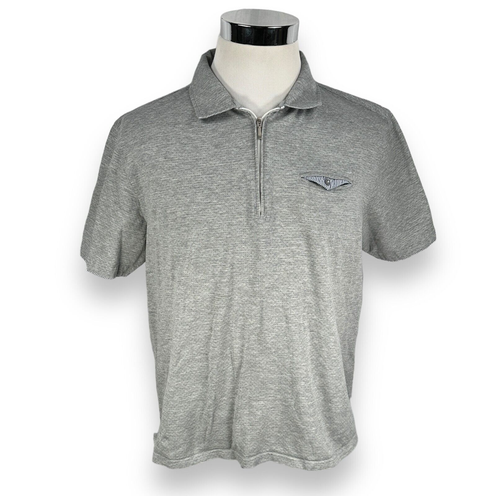 Raffi Raffi Polo Shirt Men's XL Gray Cotton Short Sleeve Pullover Size US XL / EU 56 / 4 - 1 Thumbnail