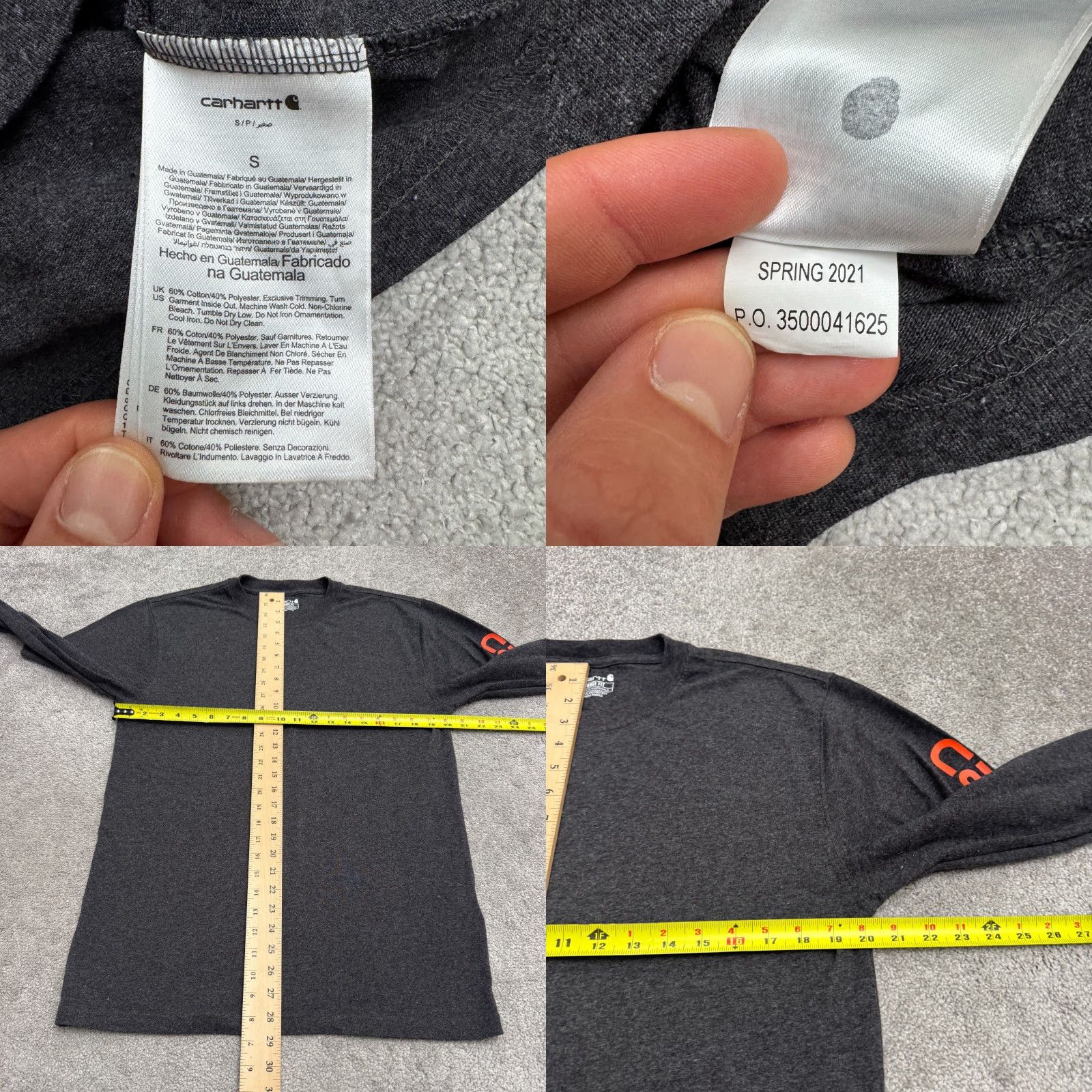 Carhartt Carhartt Gray Long Sleeve T-Shirt Mens Small Crew Casual Graphic Outdoor Sports Size US S / EU 44-46 / 1 - 8 Thumbnail