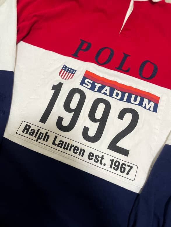 Polo Ralph Lauren Rare Vintage Polo Lauren Stadium 1992 Rugby Shirt Size US L / EU 52-54 / 3 - 3 Thumbnail