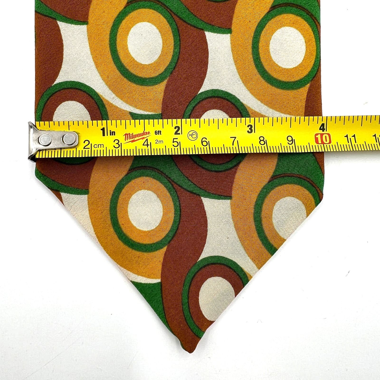 Dior × Vintage Christian Dior Vintage 60s Silk Tie Geometric Mod Circles Size ONE SIZE - 6 Thumbnail