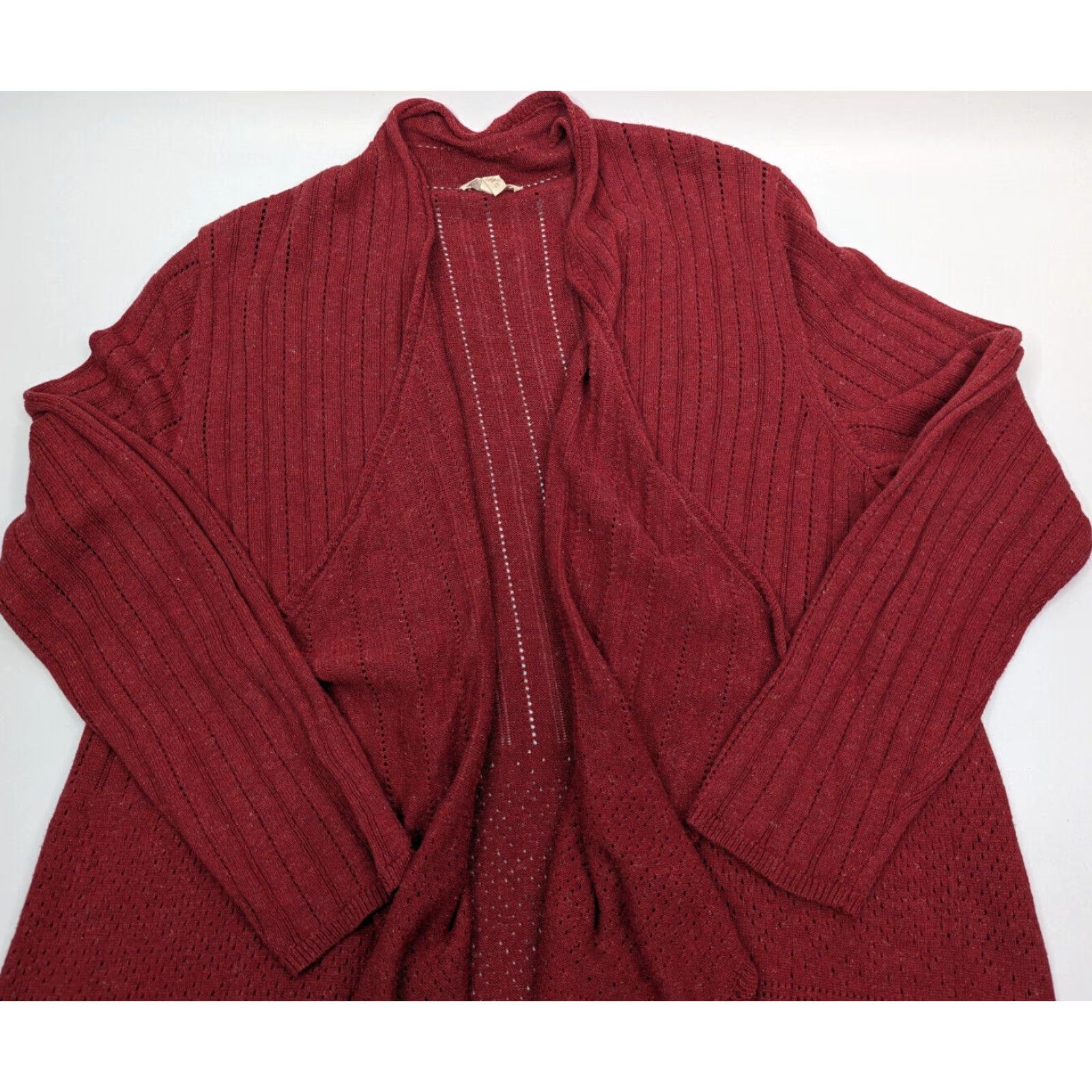 Eileen Fisher Eileen Fisher Cardigan Open Front Long Sleeve Duster Maroon 1X Women Sweater Casual Caprice 1X? Size XL / US 12-14 / IT 48-50 - 6 Thumbnail