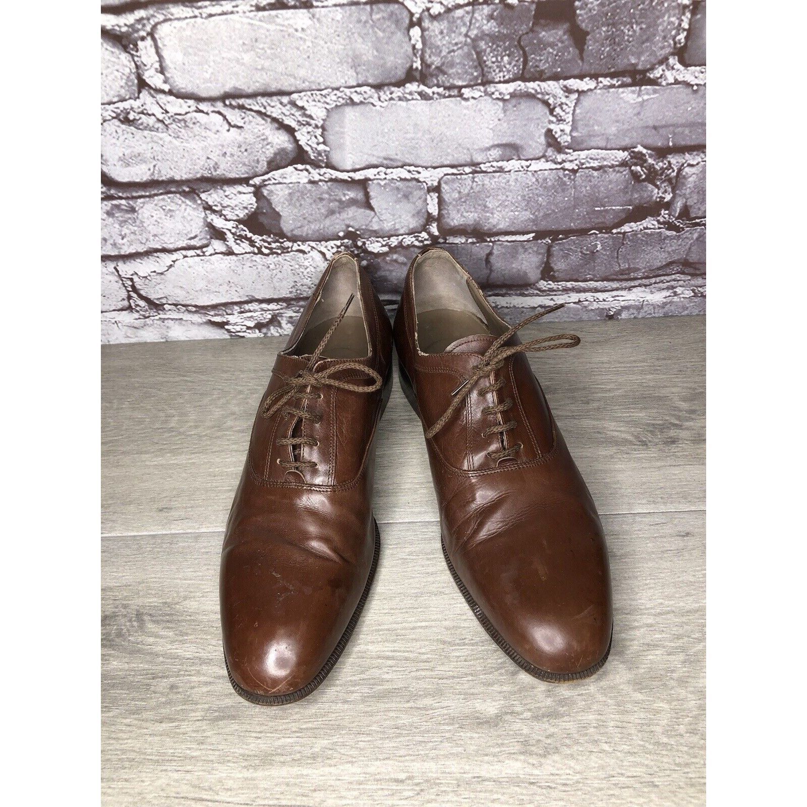 Other Ennesi Gold VTG Brown Leather Derby Lace Up Dress Shoes Men Size US 9.5 / EU 42-43 - 15 Thumbnail