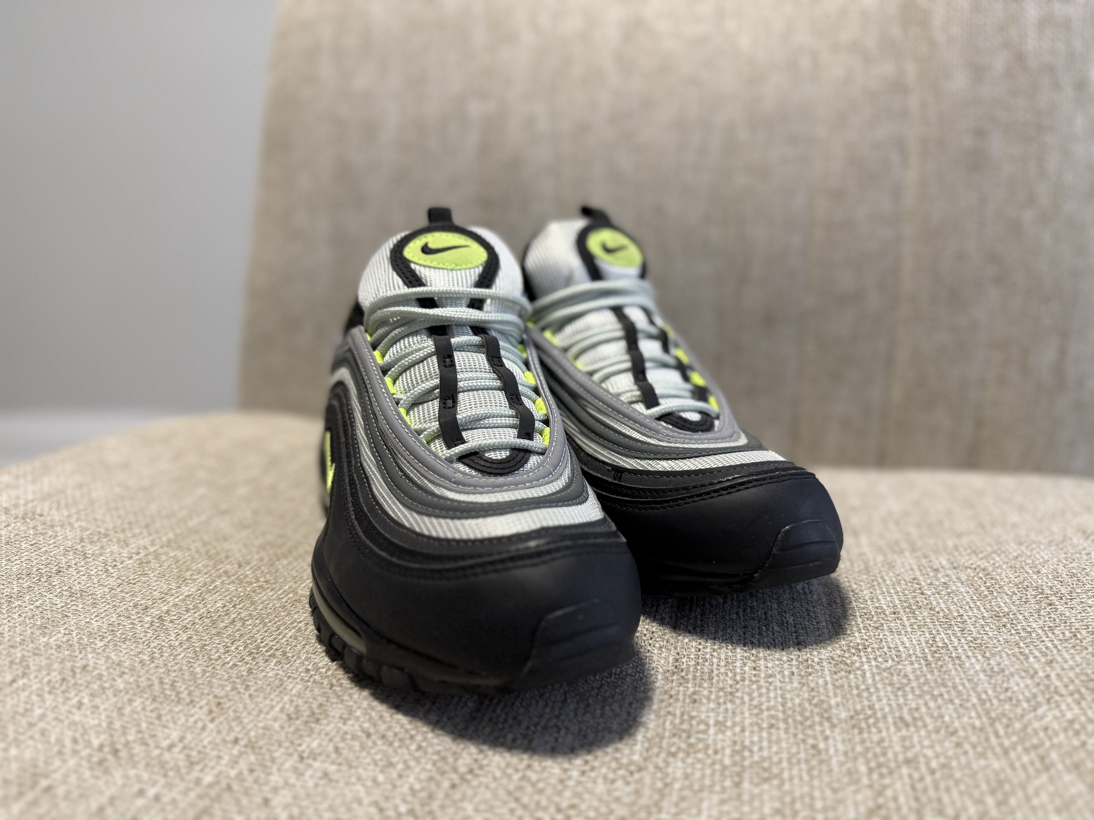 Nike Nike Air Max 97 Icons Mens Neon Green Sneakers Shoes Black Size US 8.5 / EU 41-42 - 2 Thumbnail