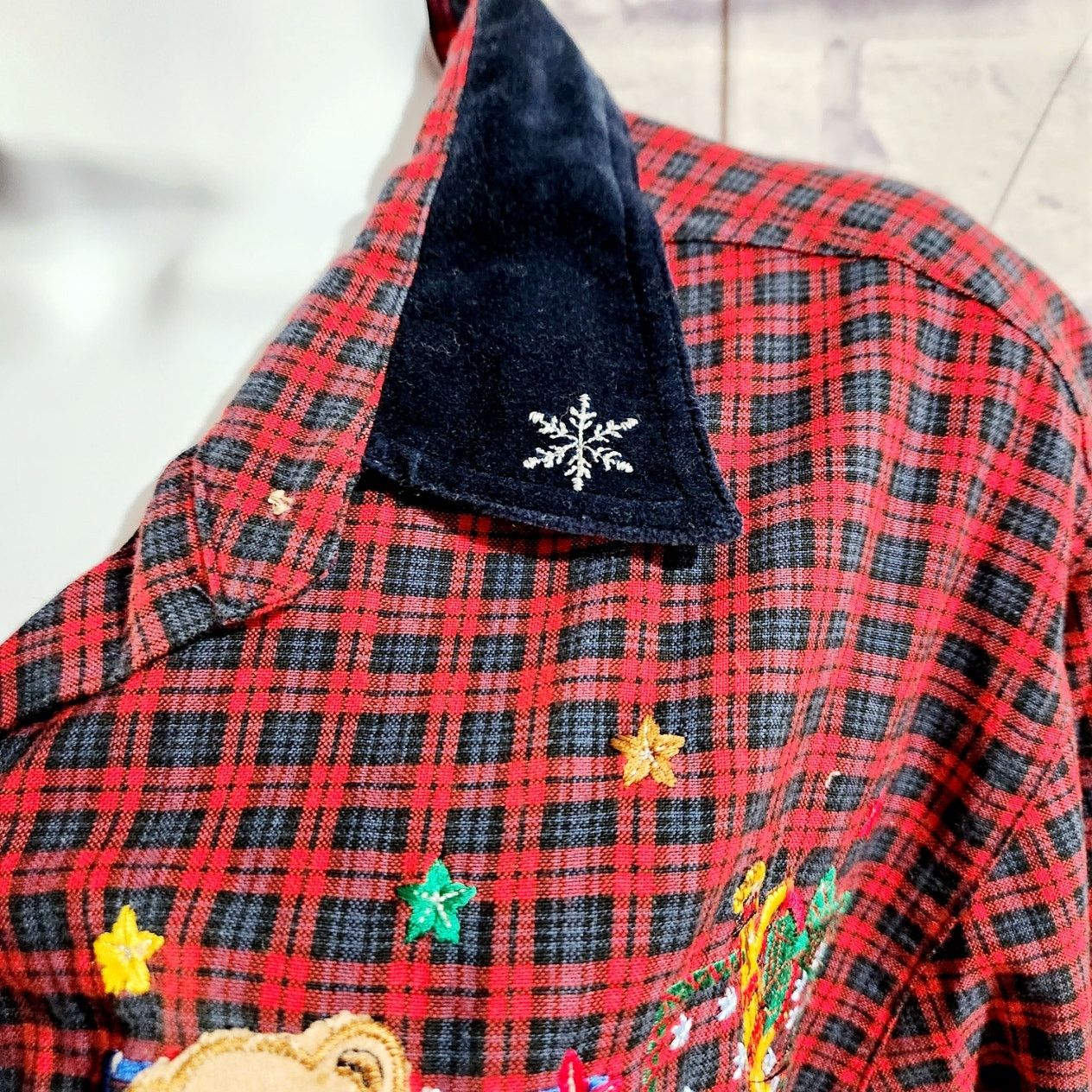 Other VTG Bobbie Brooks Embroidered Christmas Scene Button Top L Size L / US 10 / IT 46 - 4 Thumbnail