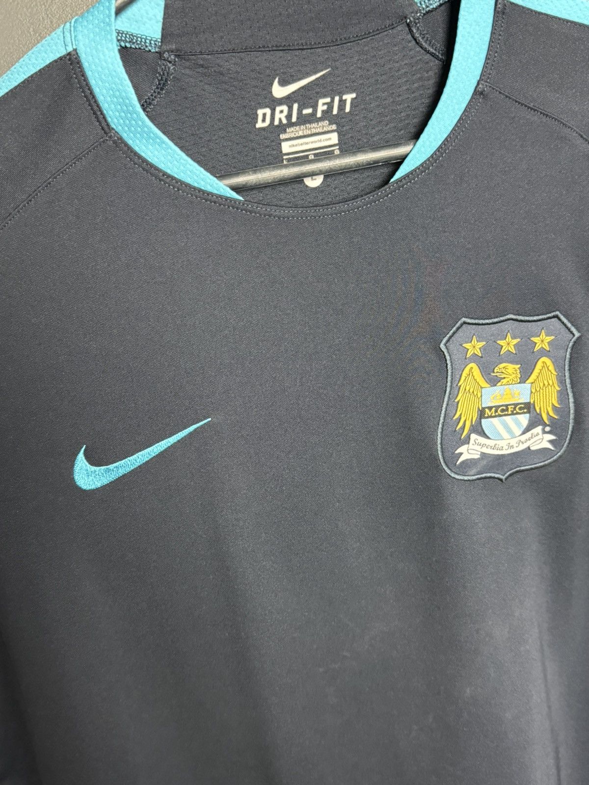 Nike Manchester City Training Football Soccer Jersey T-Shirt Size US L / EU 52-54 / 3 - 3 Thumbnail