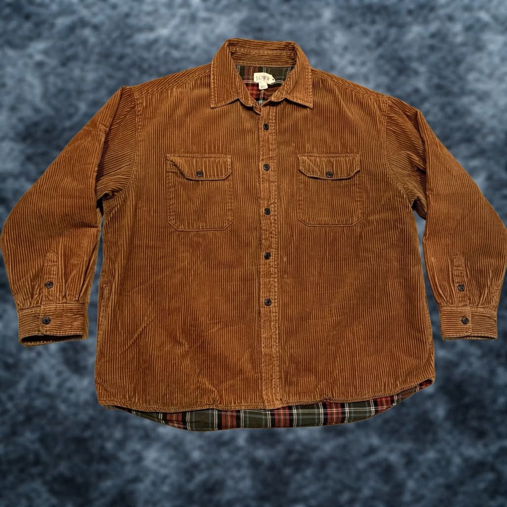 J.Crew VINTAGE J.CREW OARSman Shacket Corduroy Button Up Shirt Jacket Mens XL Brown Lined Pockets 90s Retro Size US XL / EU 56 / 4 - 1 Thumbnail