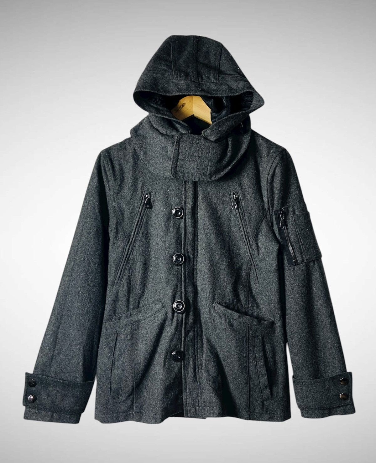 semanticdesign Semantic Design Multipocket Hoodie Wool Jacket Size M / US 6-8 / IT 42-44 - 1 Thumbnail
