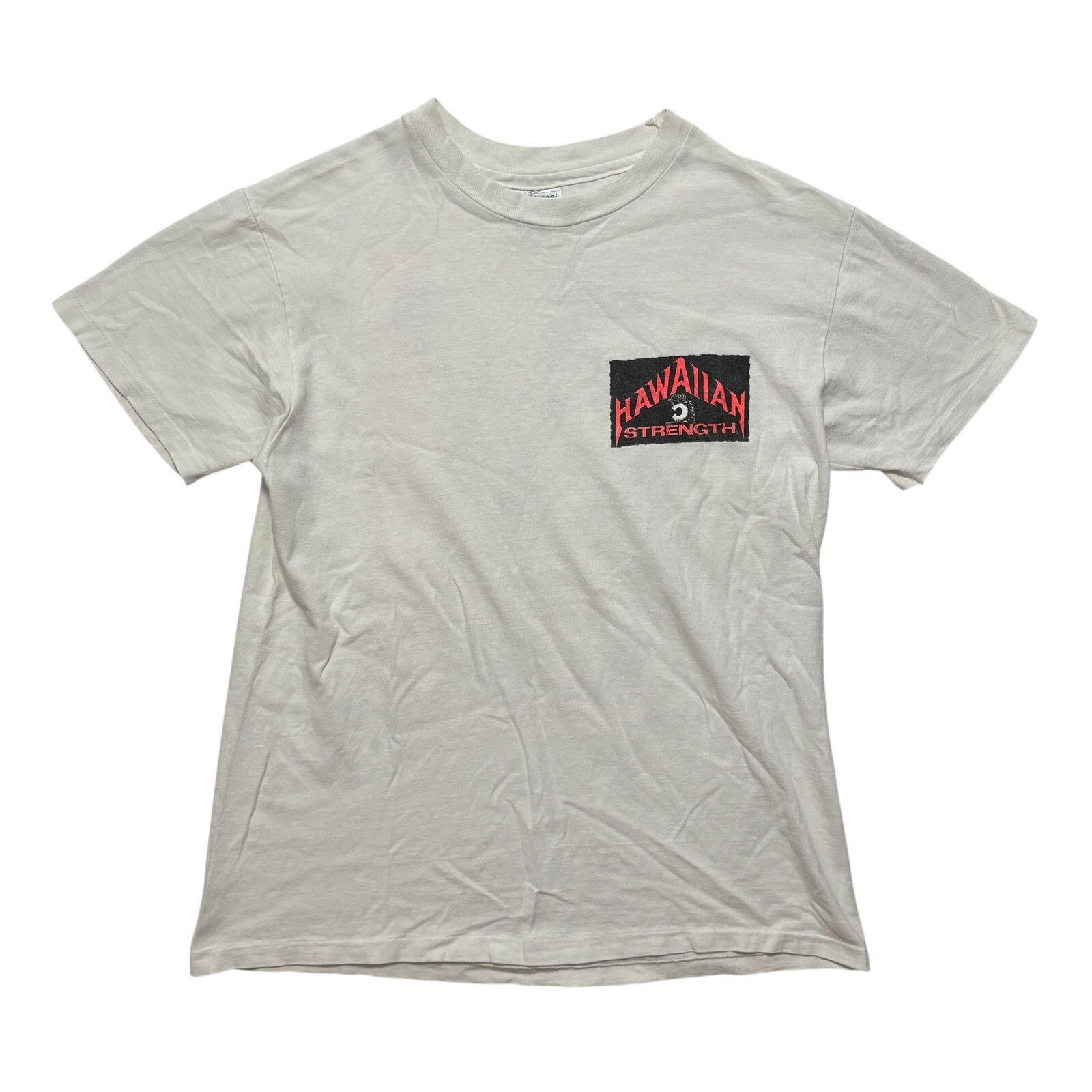 Hanes VTG 80s Hawaiian Strength White Graphic T-Shirt L Size US L / EU 52-54 / 3 - 1 Thumbnail