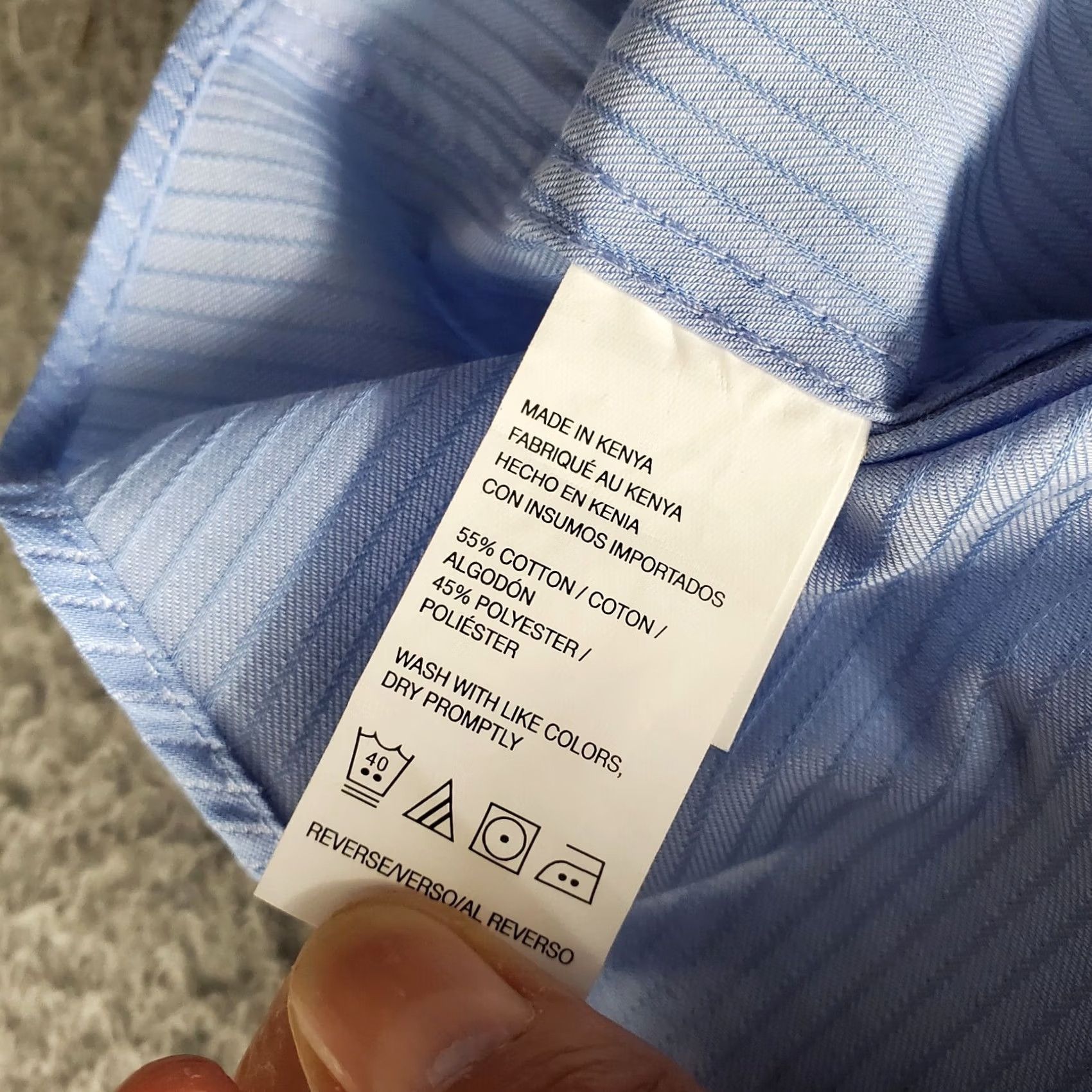 Van Heusen Van Heusen Dress Shirt Mens XL Blue Striped Flex Natural Stretch Stay Put Collar Cuffed Button-Down Casual Formal Mens XL Blue Striped Shirt Size 46R - 7 Thumbnail