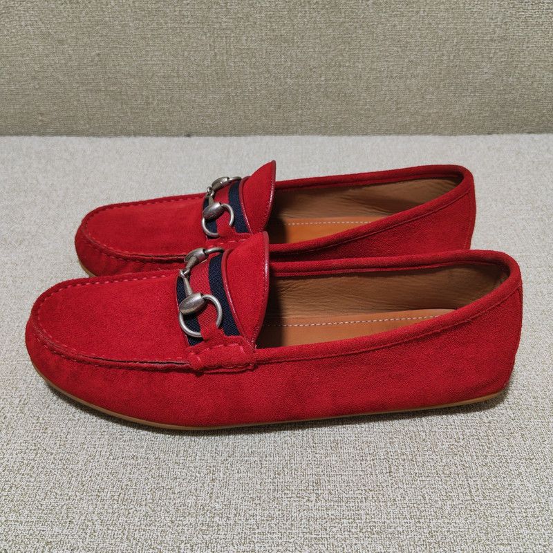 Gucci Gucci Stylish Red Suede Flats 0079 Size US 9.5 / EU 42-43 - 1 Thumbnail