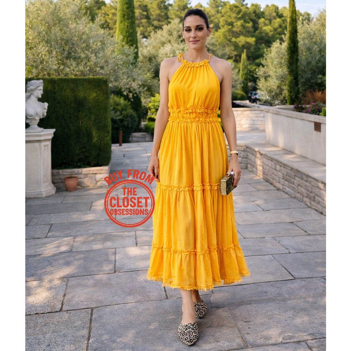 Mango MANGO Yellow Halter Maxi Dress NWT Size 6 Size M / US 6-8 / IT 42-44 - 5 Thumbnail