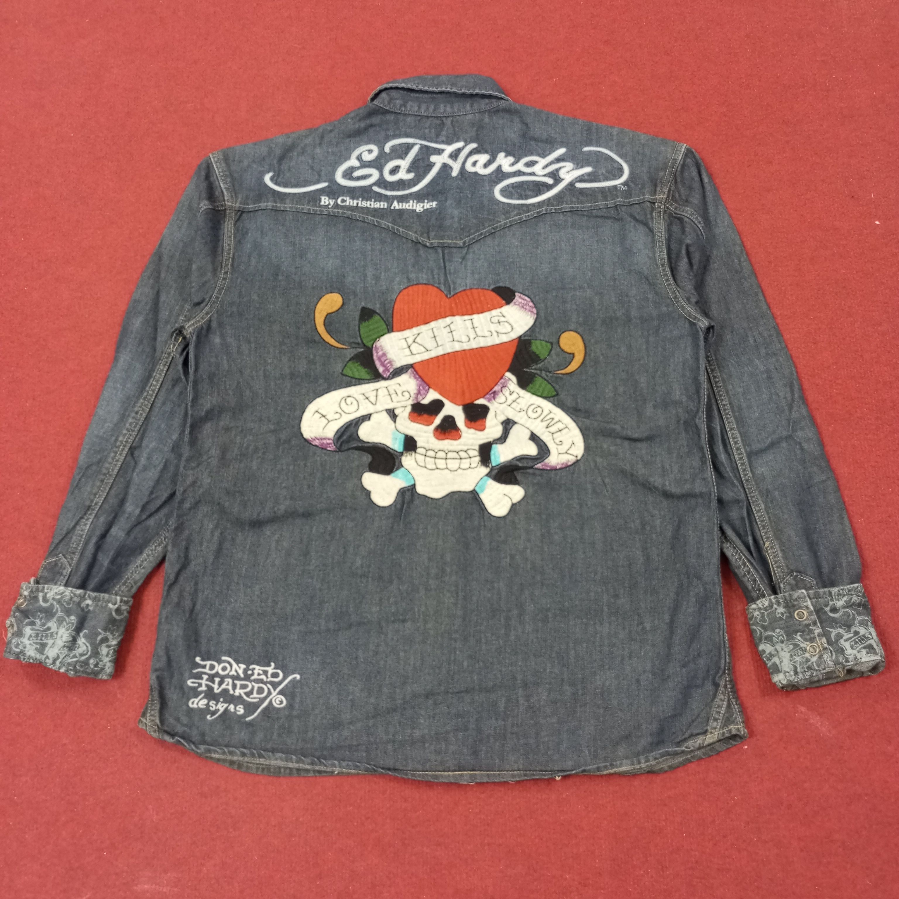 Ed Hardy Ed Hardy Fashion Brand Skulls Design Shirt c239n18 Size US XL / EU 56 / 4 - 1 Thumbnail