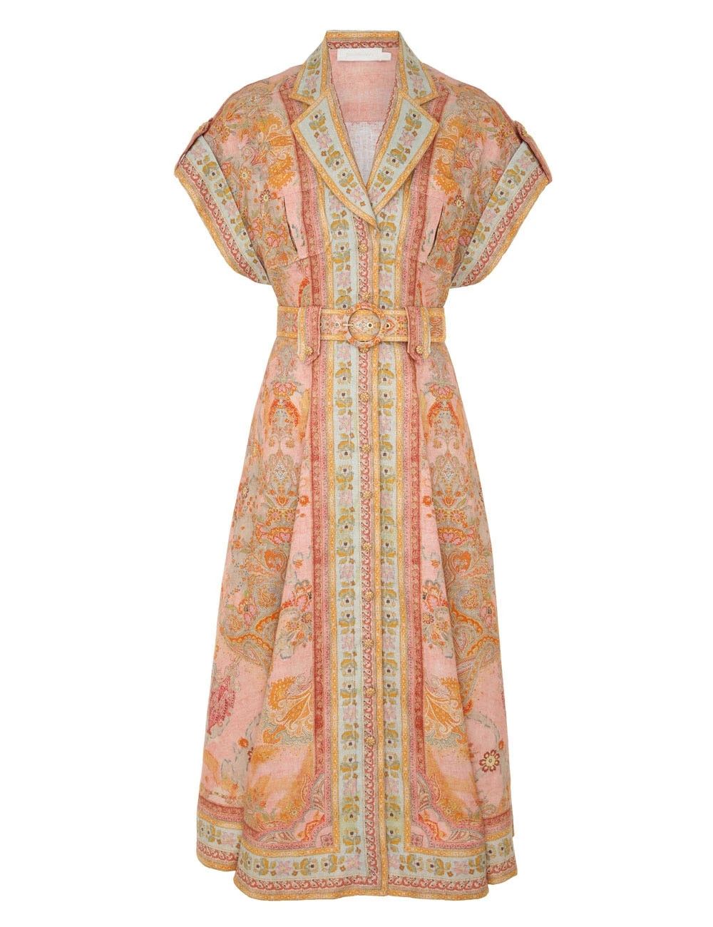 oc11z1025 Acacia Midi Shirt Dress in Multicolor