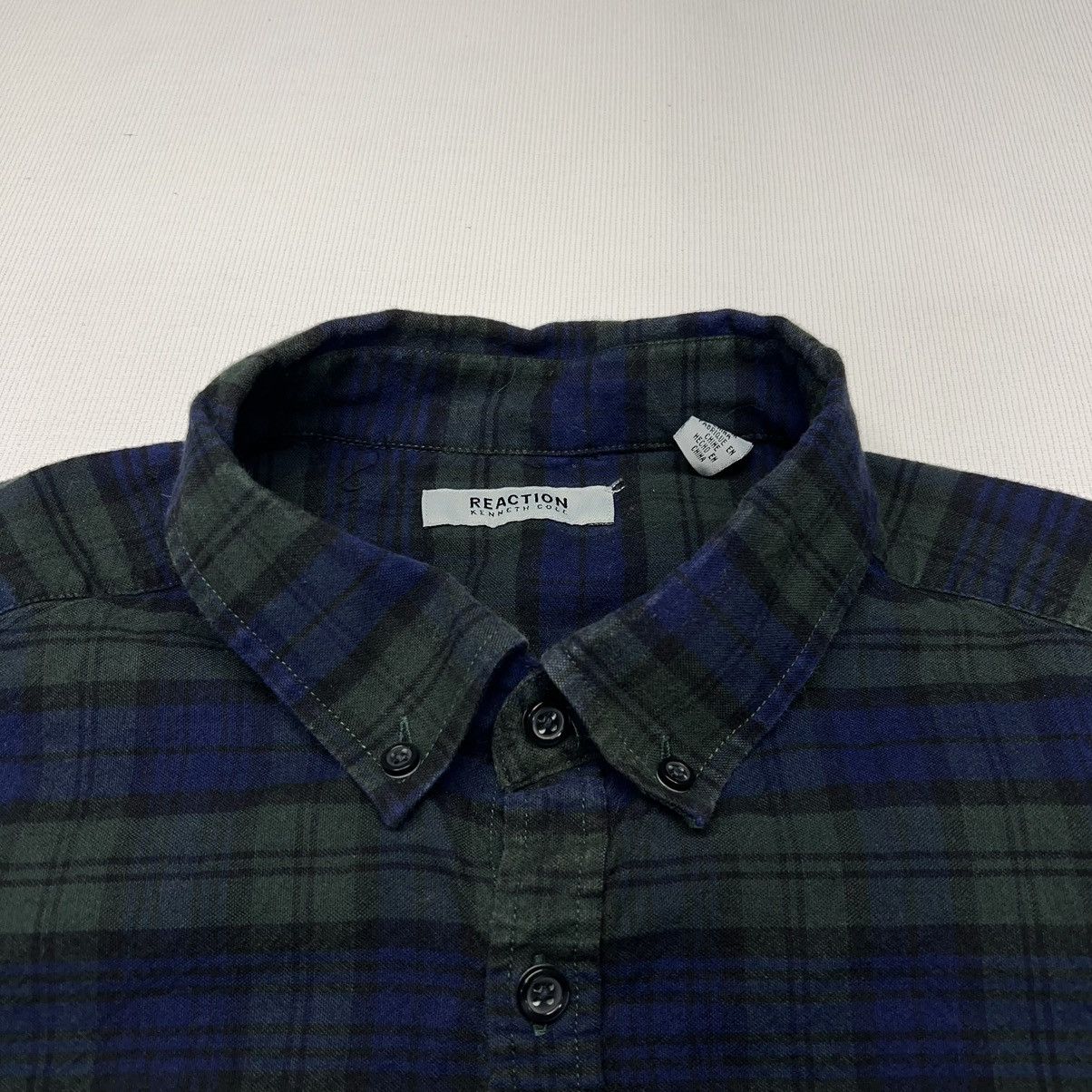Kenneth Cole Kenneth Cole Reaction Flannel Shirt Button Down Green Blue Size US XL / EU 56 / 4 - 3 Thumbnail